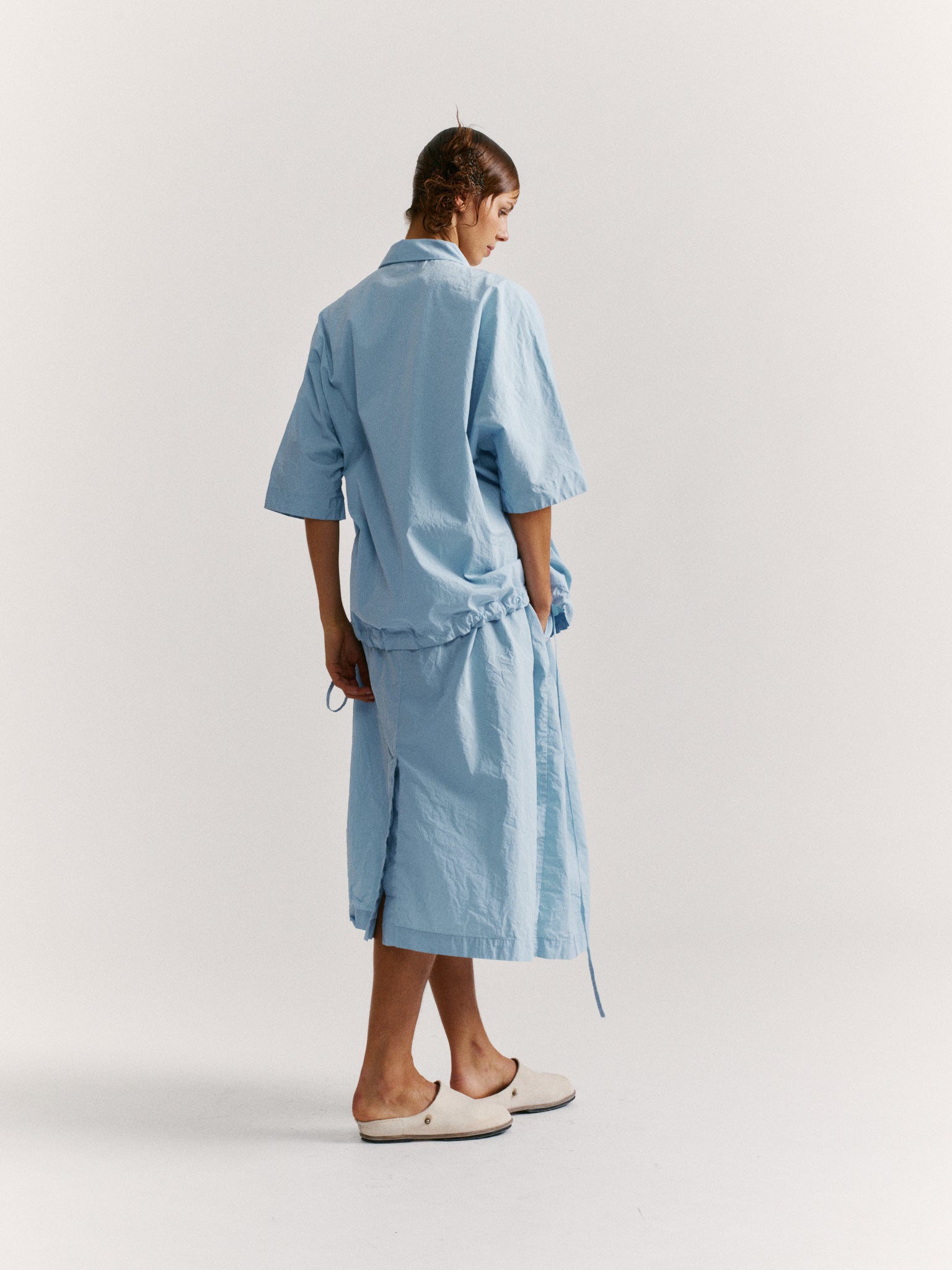 SQUARE SKIRT - TAFFETA - SKY BLU