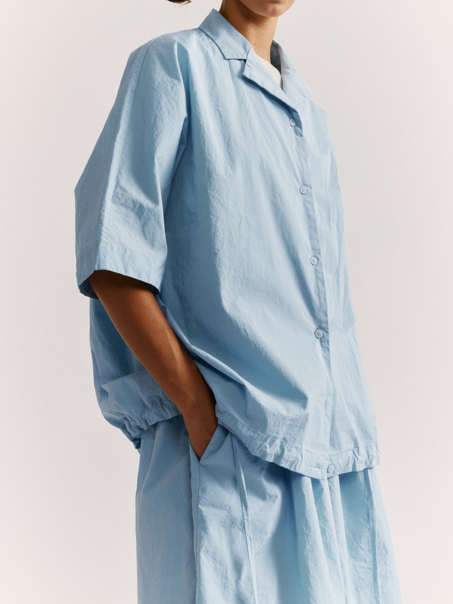 SQUARE SKIRT - TAFFETA - SKY BLU
