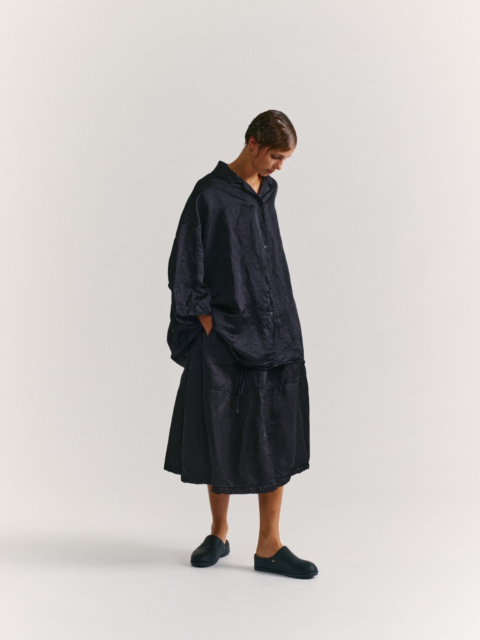 APRIL SHIRT - SATIN - NIGHT