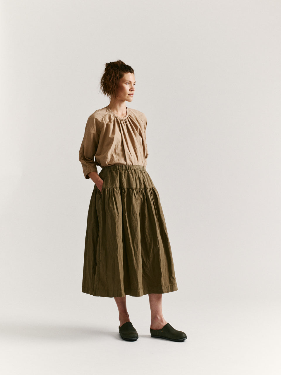 UPUP SKIRT - LIN COT - OLIVE