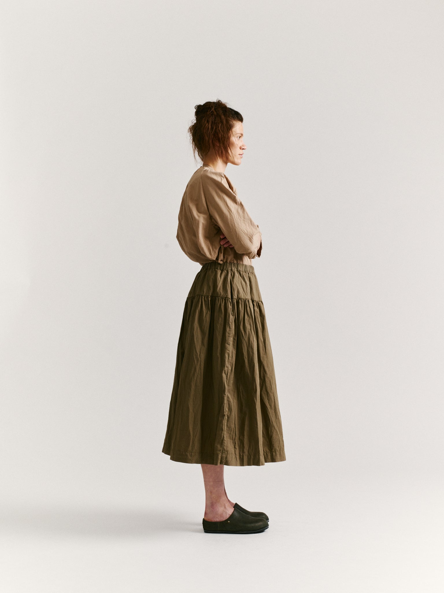 UPUP SKIRT - LIN COT - OLIVE