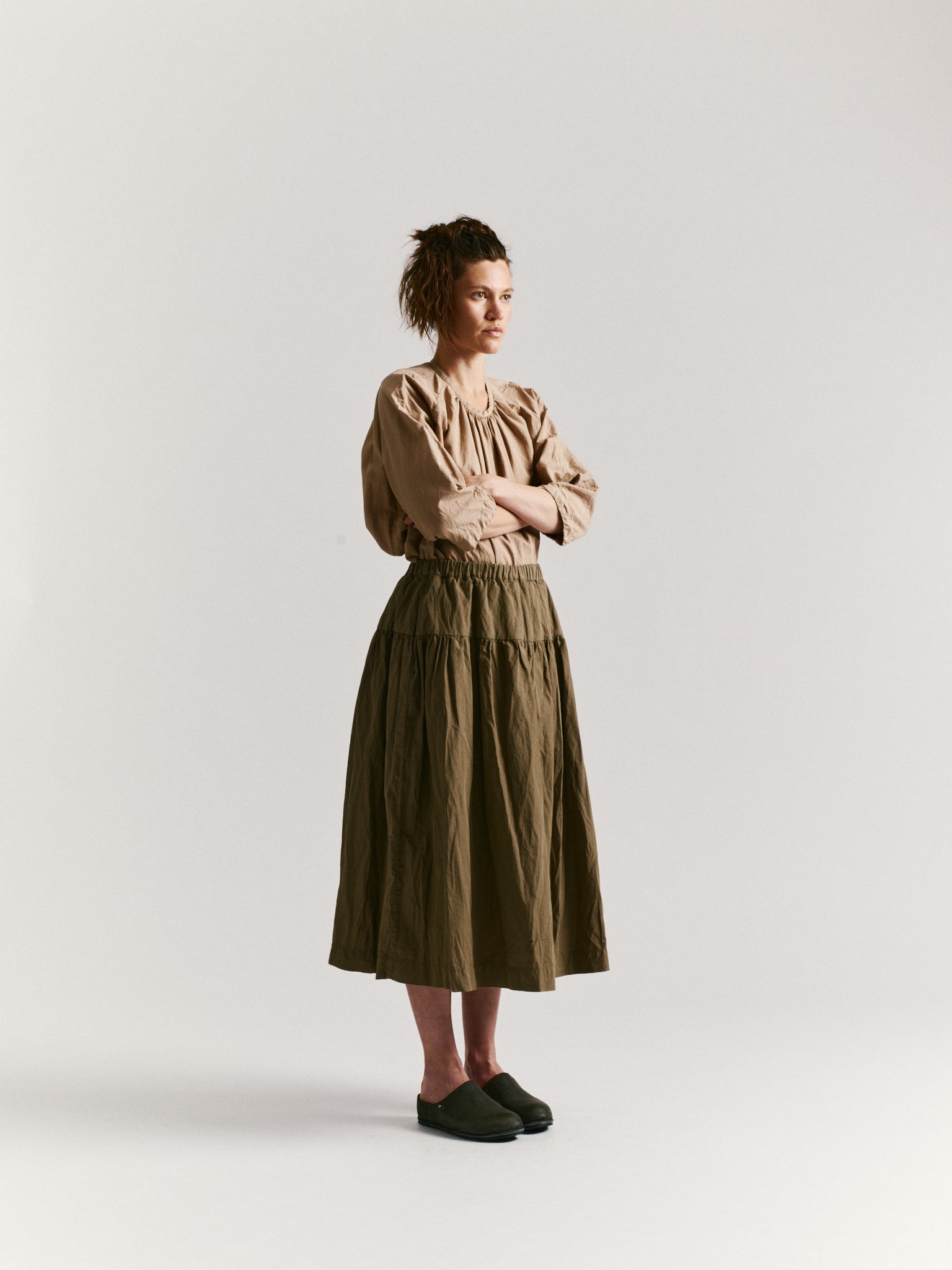 UPUP SKIRT - LIN COT - OLIVE