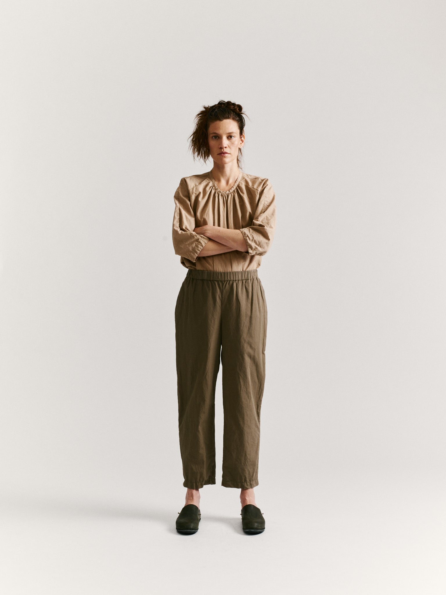 FABI ITALIEN PANT - LIN COT - OLIVE