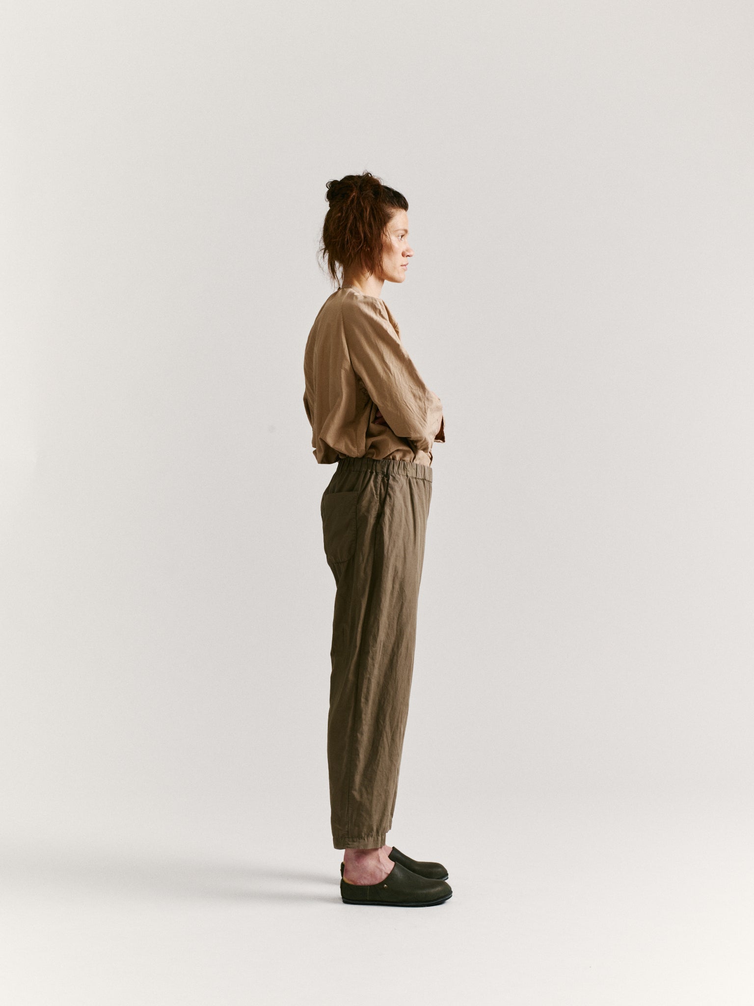 FABI ITALIEN PANT - LIN COT - OLIVE