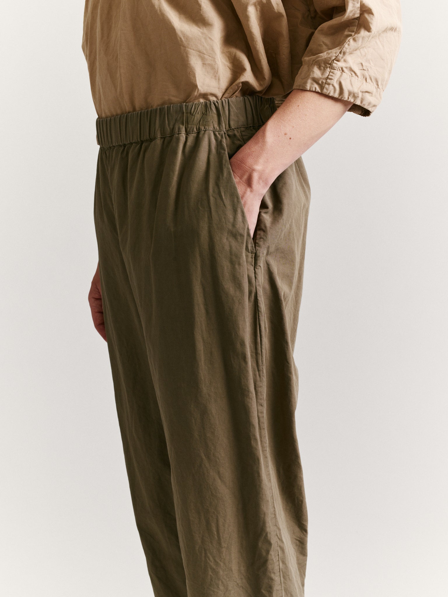 FABI ITALIEN PANT - LIN COT - OLIVE