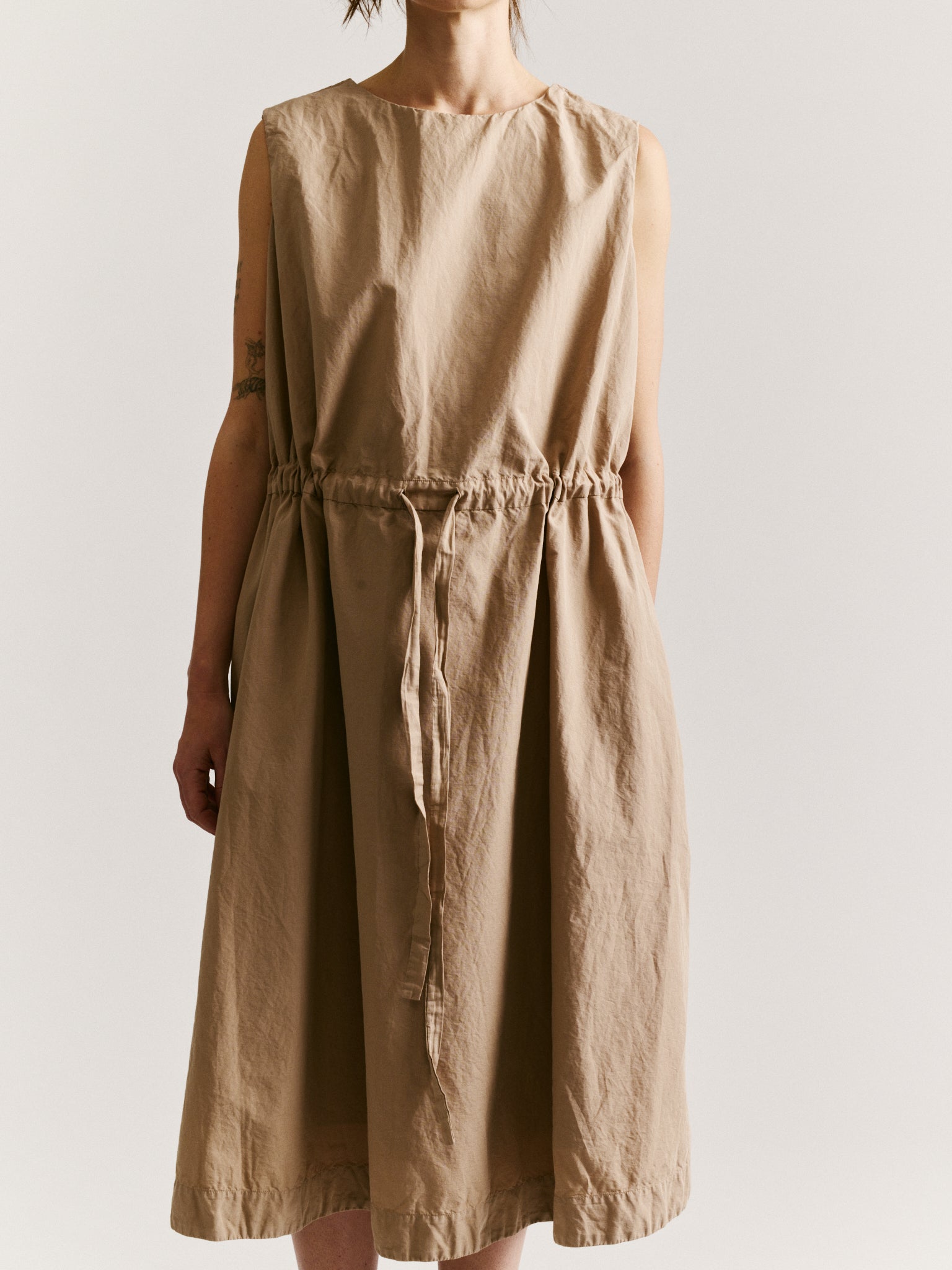 BB DRESS - LIN COT - SAND