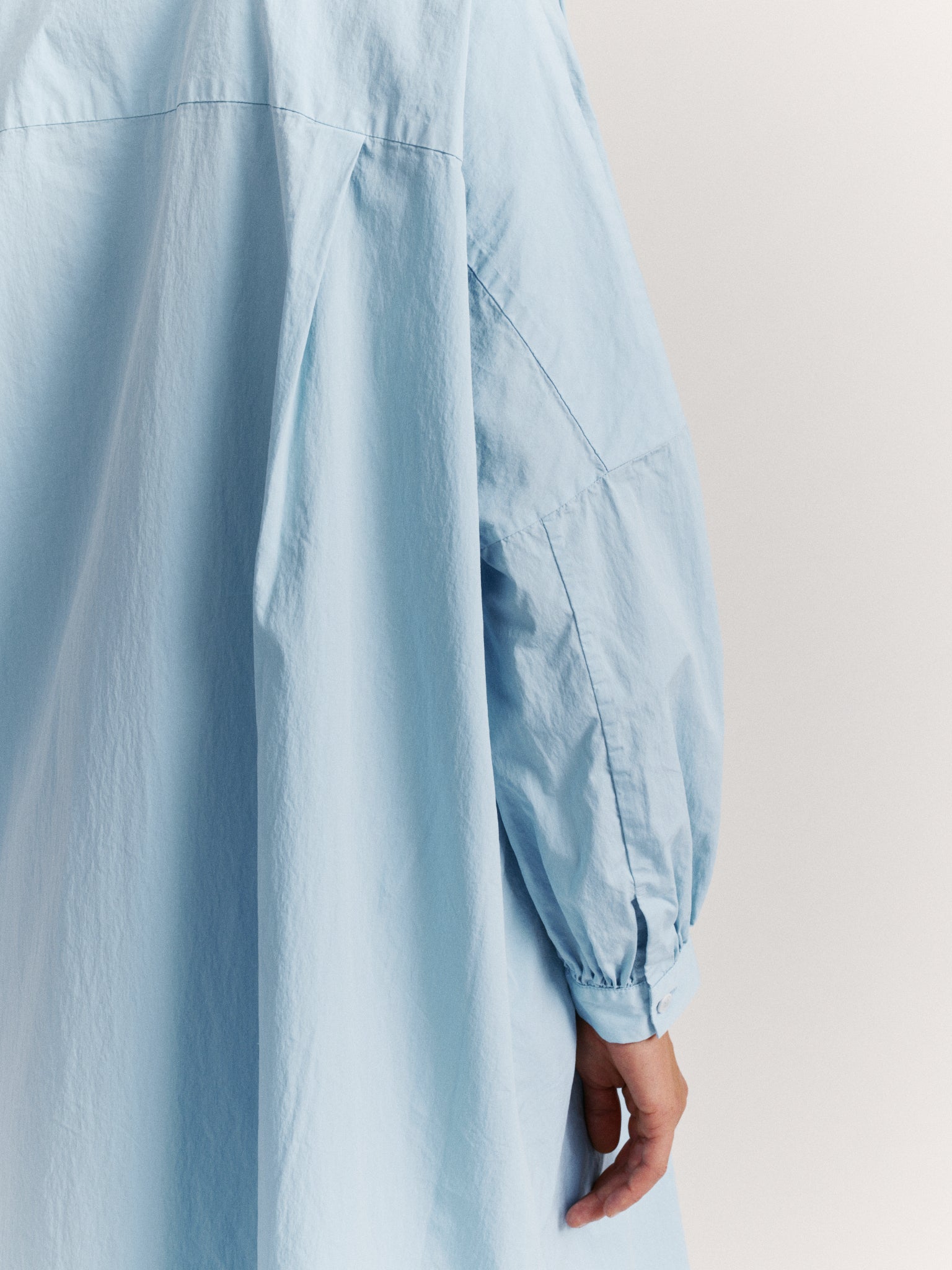 ROBE LONGUE YUKI - TAFFETAS - BLEU CIEL