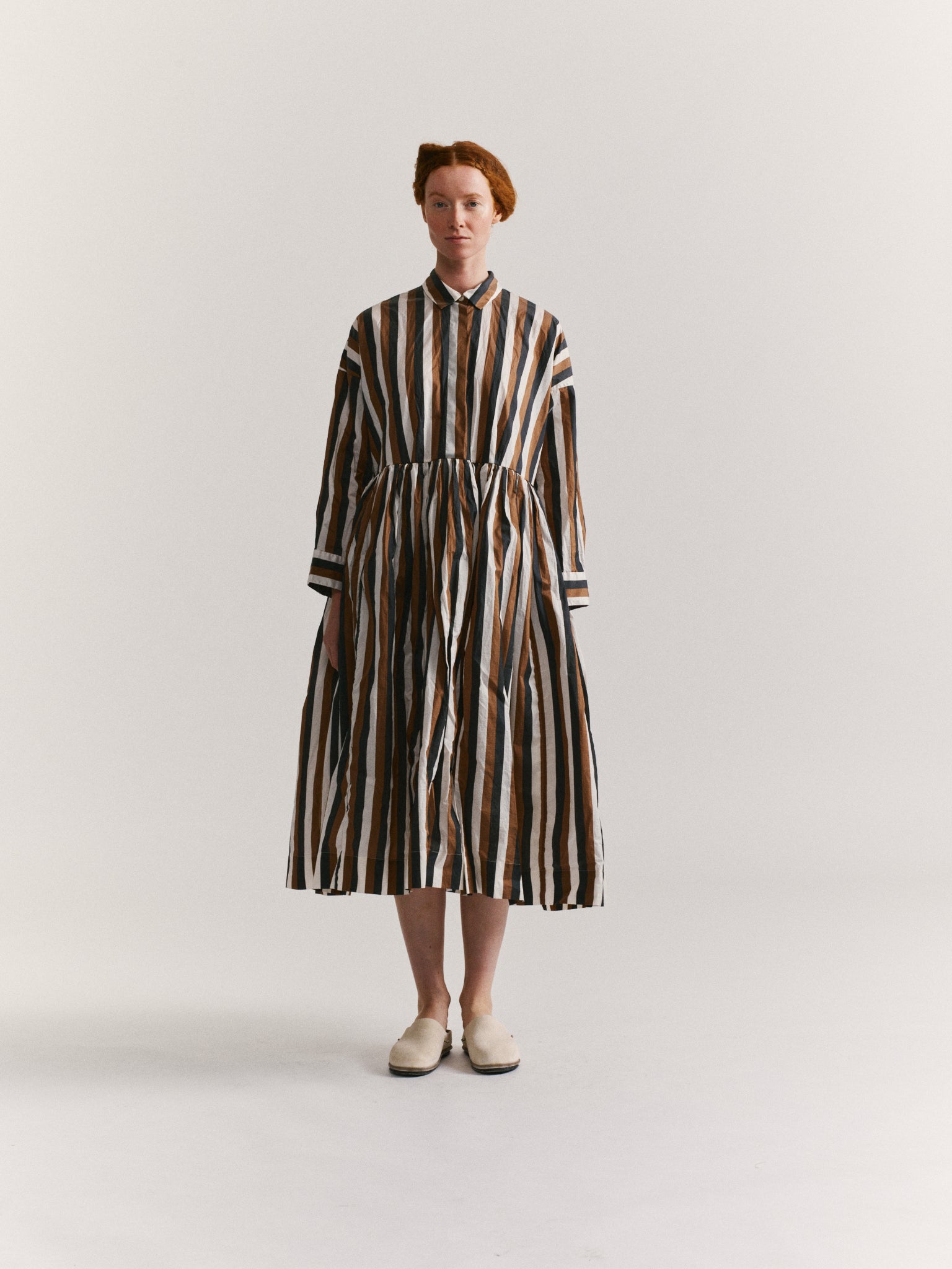STEPHANIE DRESS - TAFFETA STRIPE - AS IS