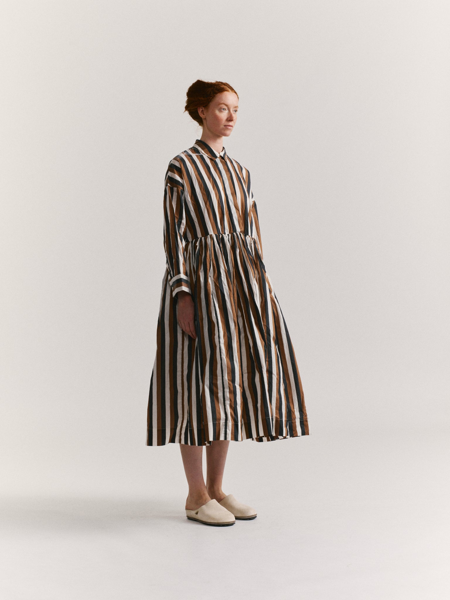 STEPHANIE DRESS - TAFFETA STRIPE - AS IS