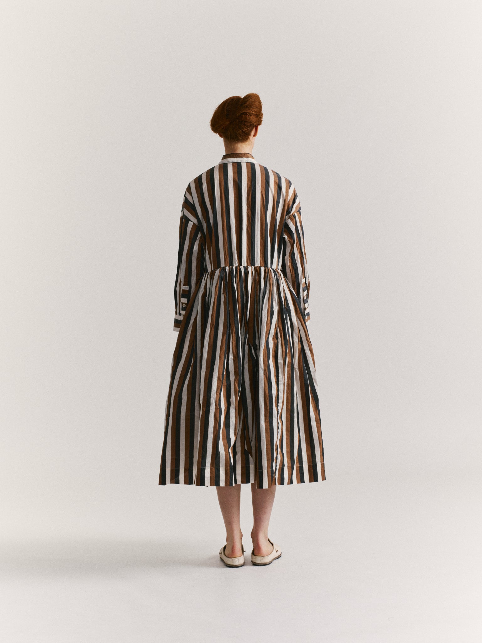 STEPHANIE DRESS - TAFFETA STRIPE - AS IS