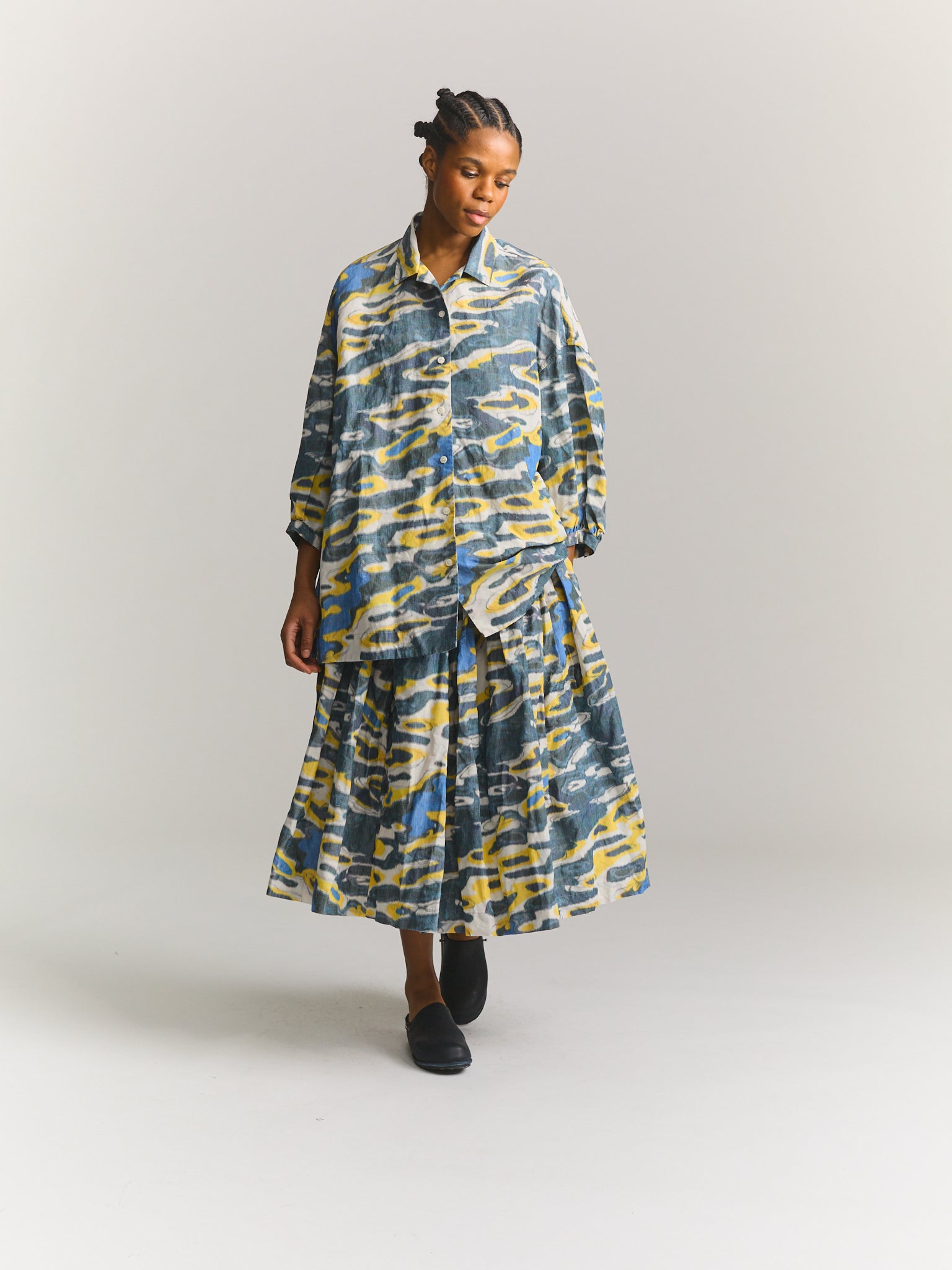DOUBLE RIDEAUX SKIRT - IKAT - AS IS
