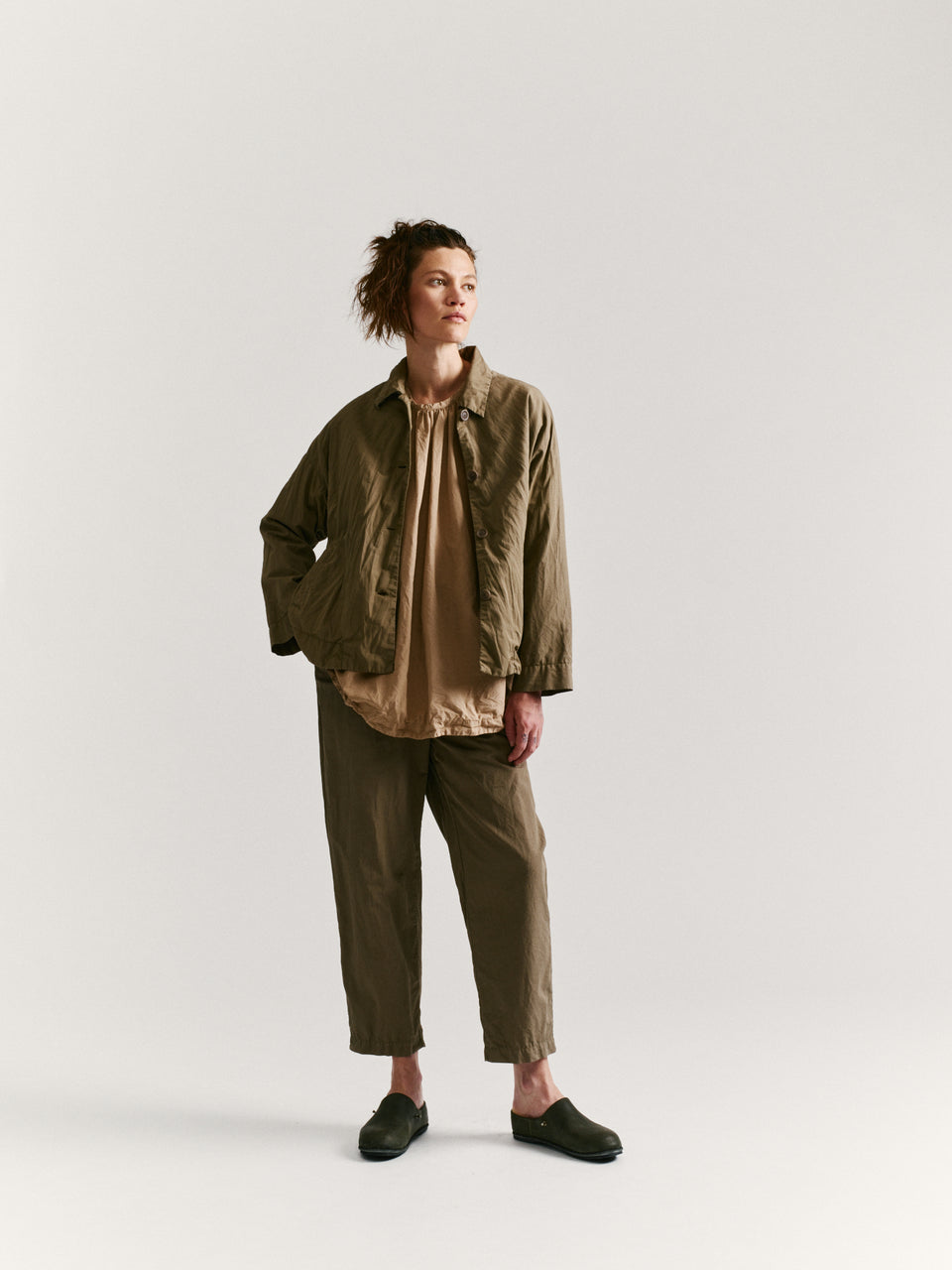 FABI ITALIEN PANT - LIN COT - OLIVE