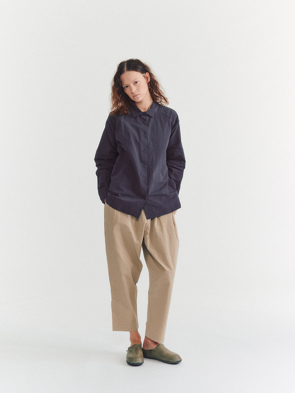 DRAYS SHIRT - PAPER COT - BLU SKULL