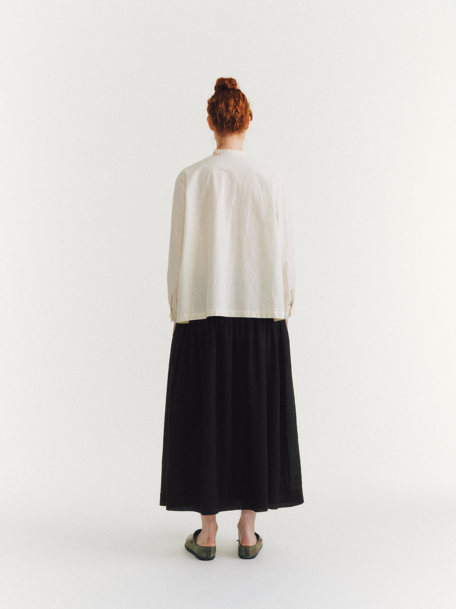 CHEMISE GRANDAD - H COT - NATUREL