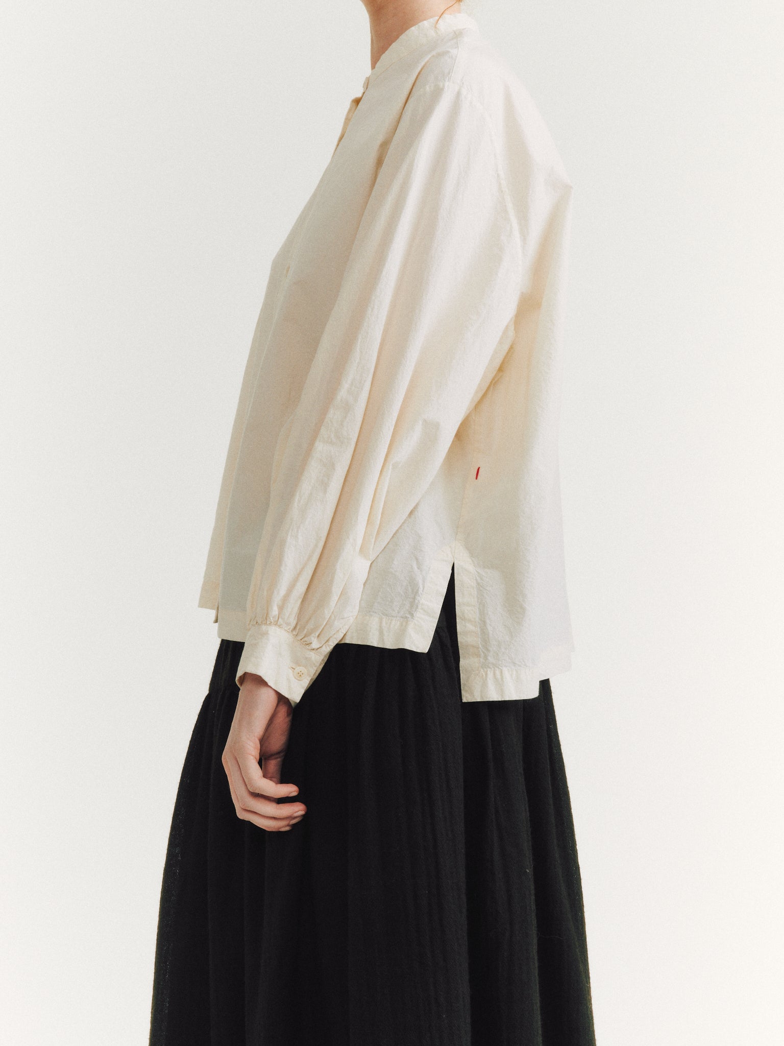 CHEMISE GRANDAD - H COT - NATUREL
