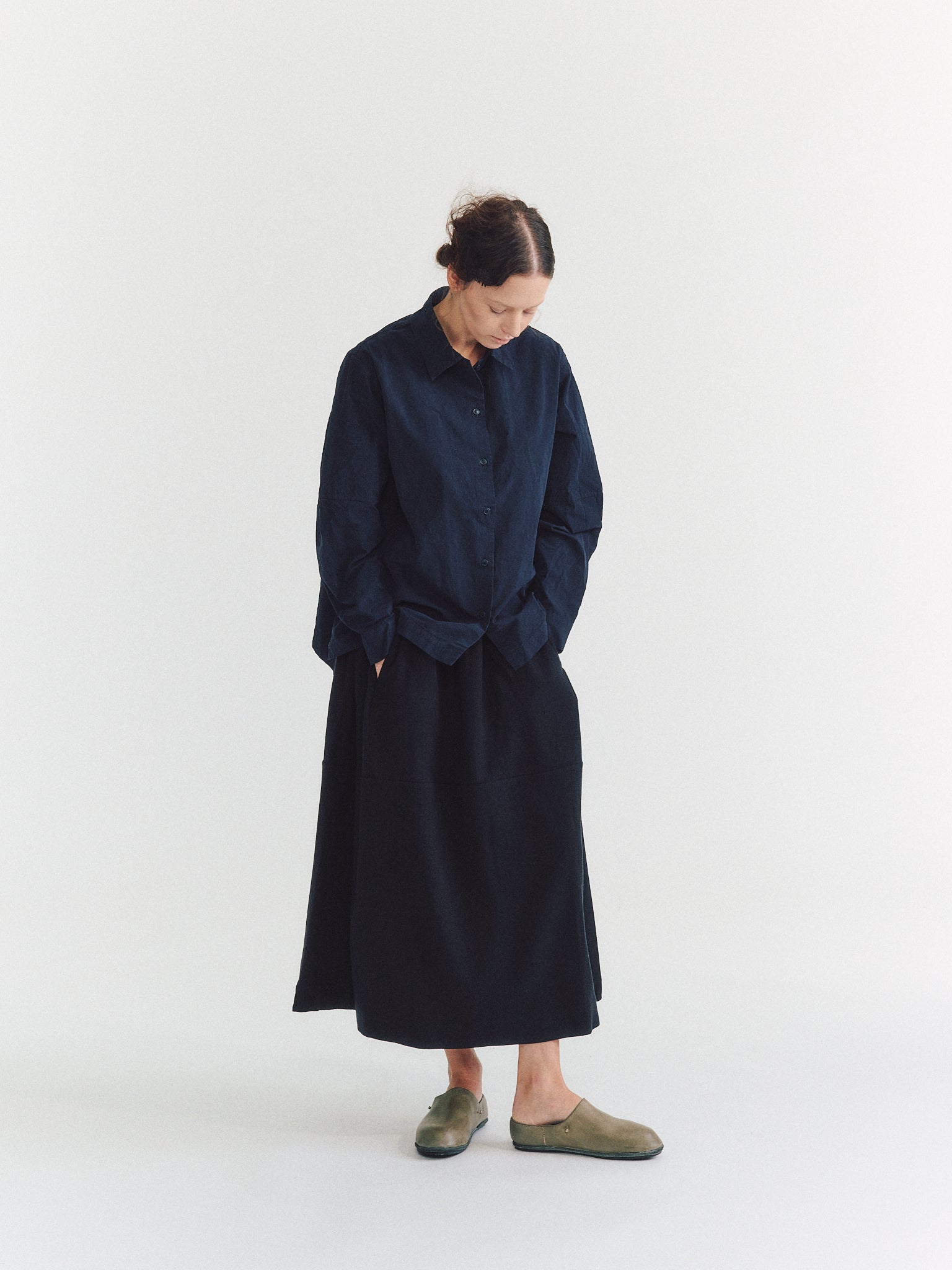ELENA SHIRT - PAPER COT - NAVY
