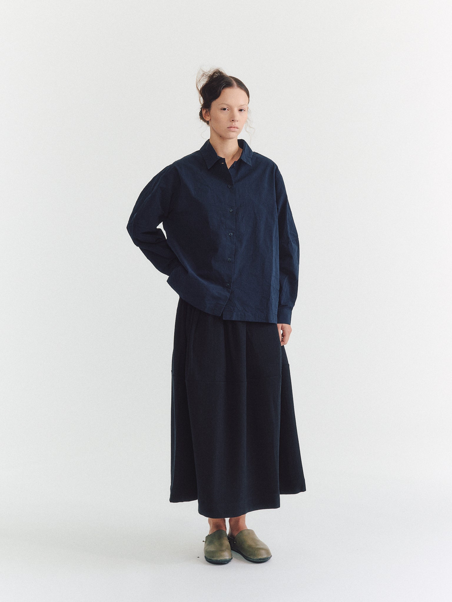 ELENA SHIRT - PAPER COT - NAVY