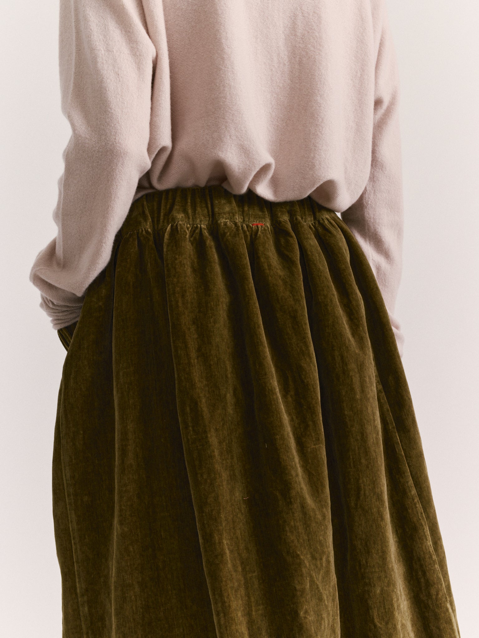GHOST SKIRT - MID VELVET - TAUPE