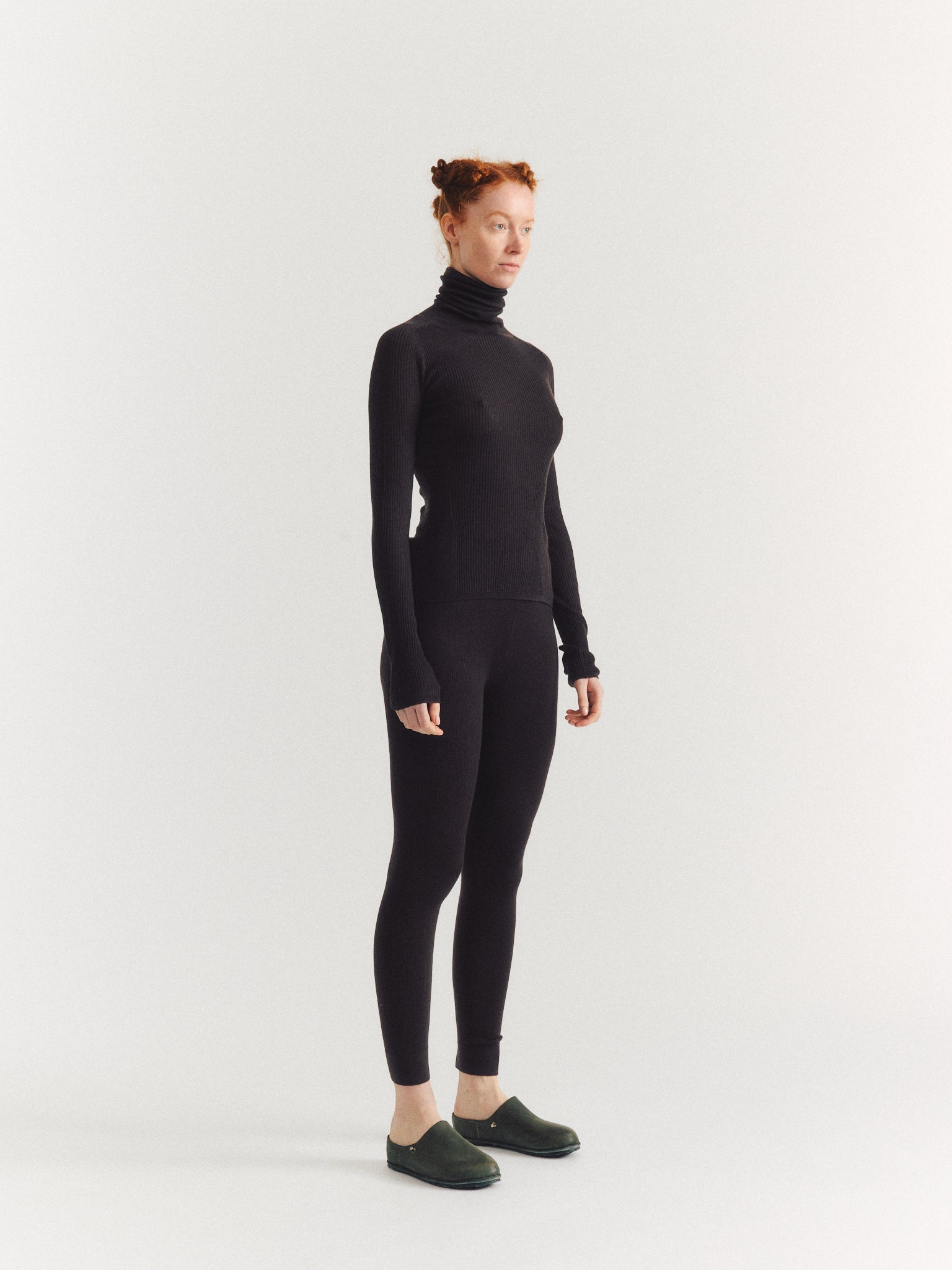 RIB TIGHTS - RIB LIGHT WOOL 2 - DARK BROWN