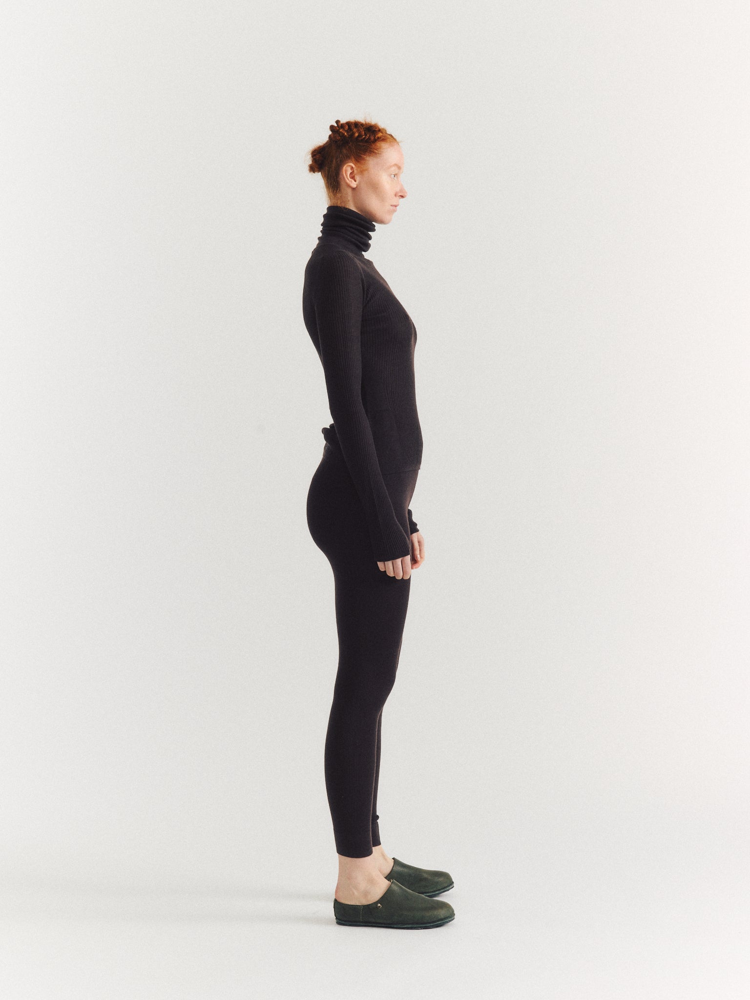 RIB TIGHTS - RIB LIGHT WOOL 2 - DARK BROWN