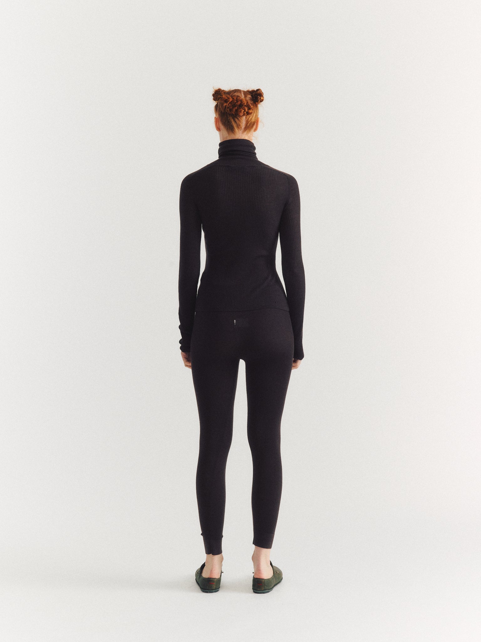 RIB TIGHTS - RIB LIGHT WOOL 2 - DARK BROWN