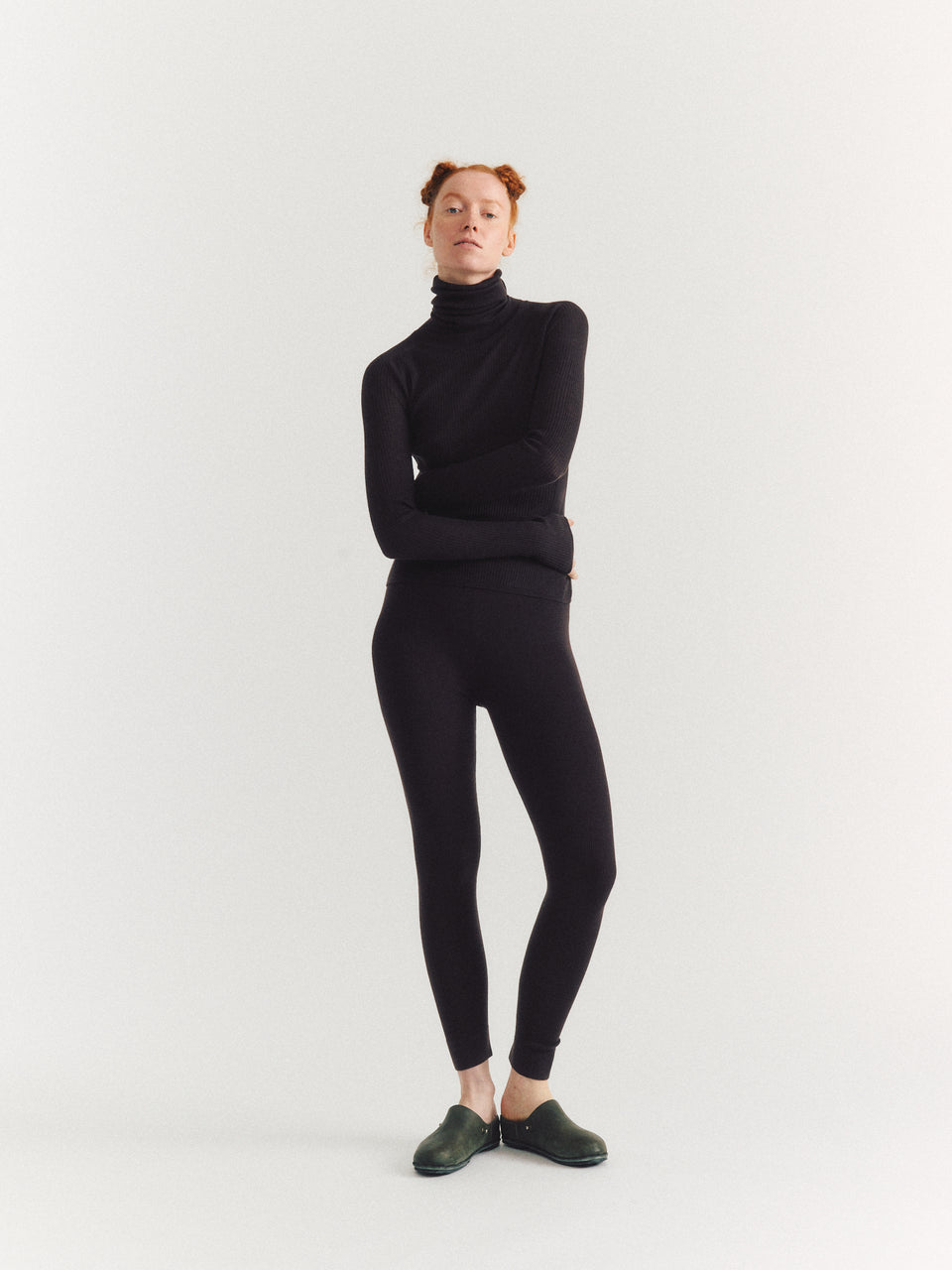 RIB TURTLENECK - RIB LIGHT WOOL 1 - DARK BROWN