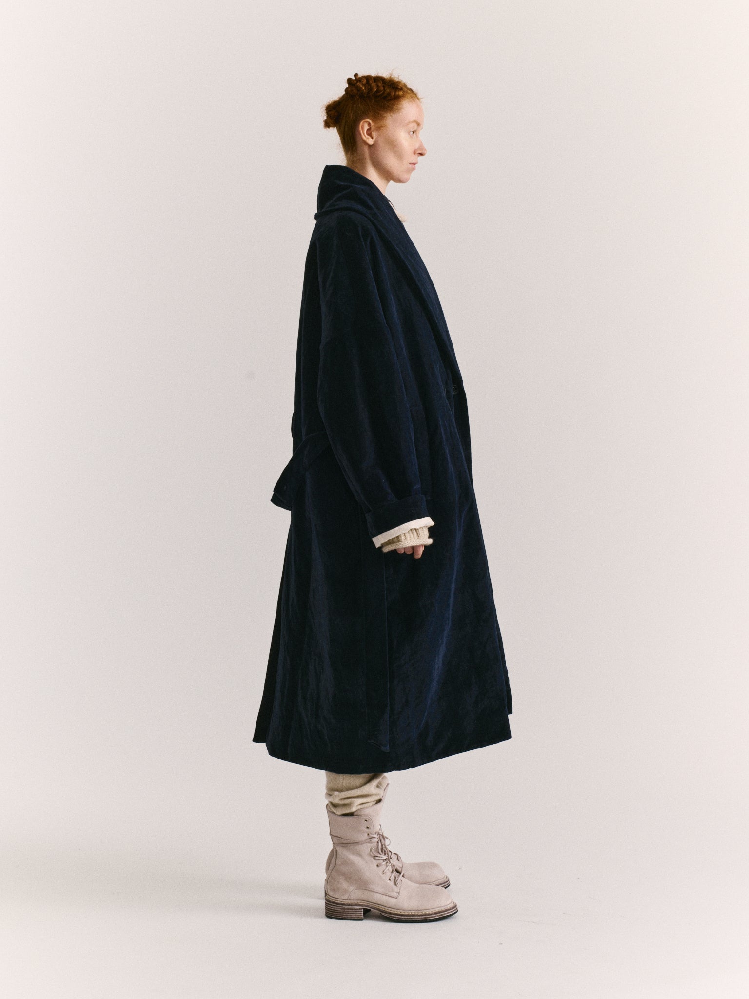 GREAT COAT - MID VELVET - NAVY