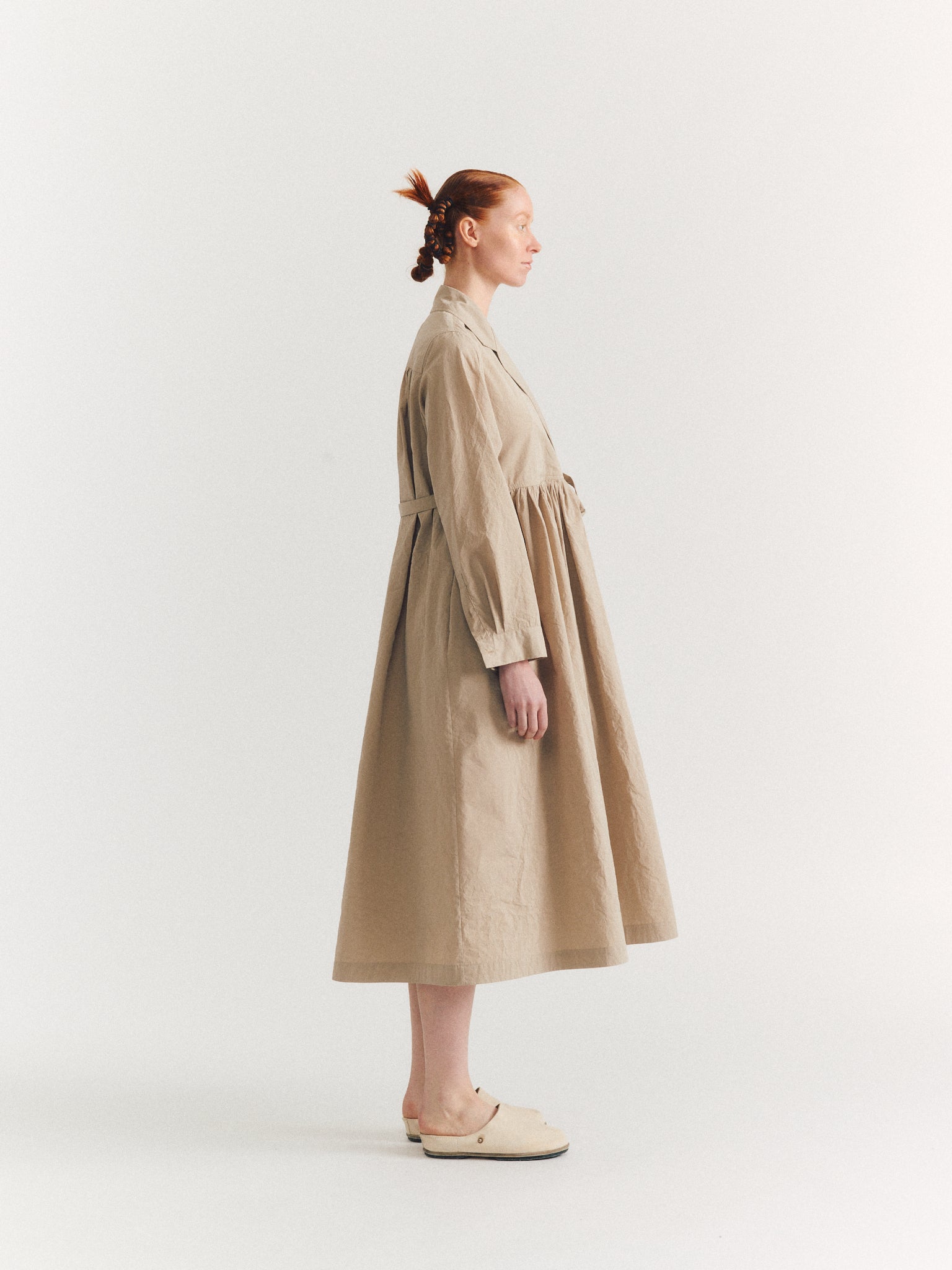 ROBE COLETTE - TAFFETAS - MASTIC