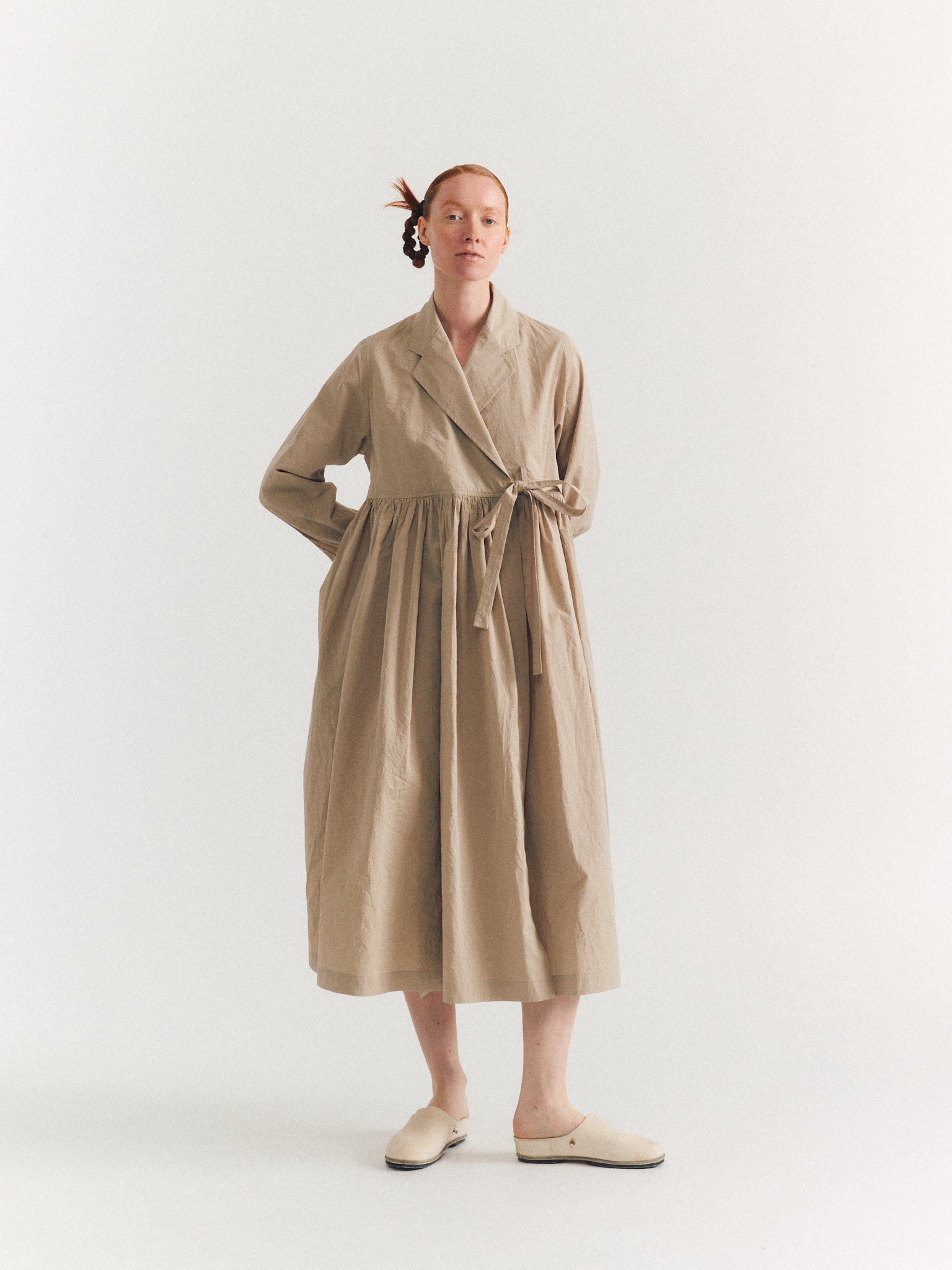 ROBE COLETTE - TAFFETAS - MASTIC