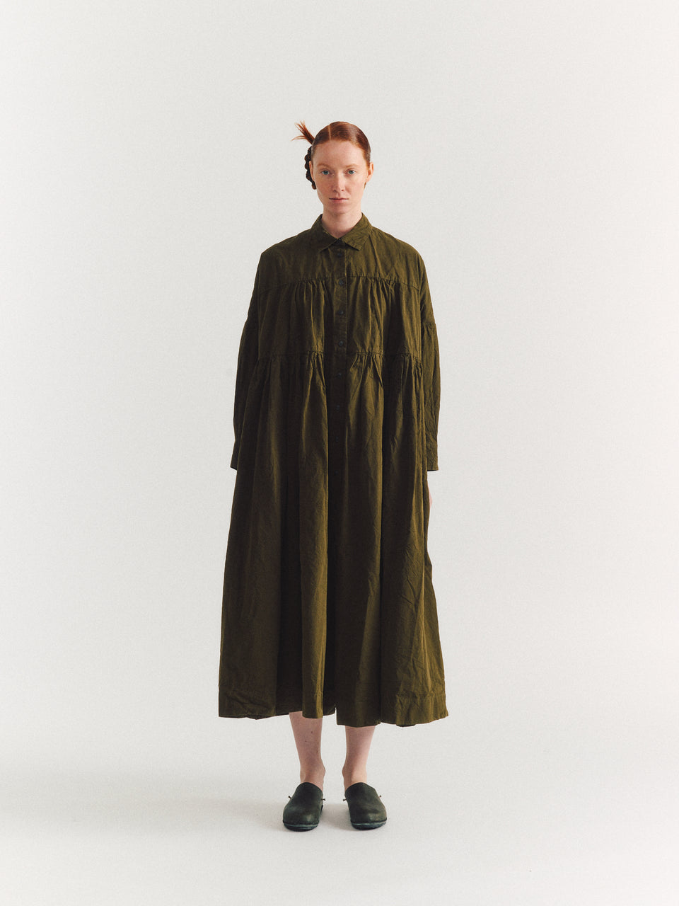 ROBE SQUARE À MANCHES LONGUES - PAPER COT - GREEN LAKE