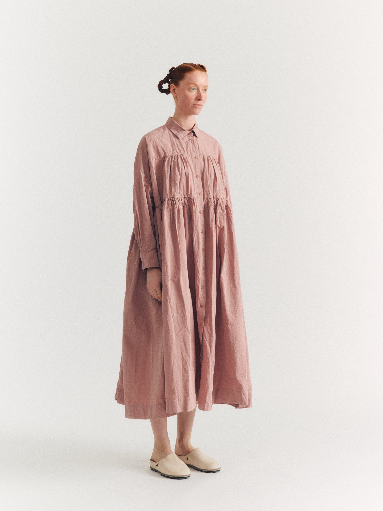 SQUARE LONG SLEEVE DRESS - PAPER COT - PINK