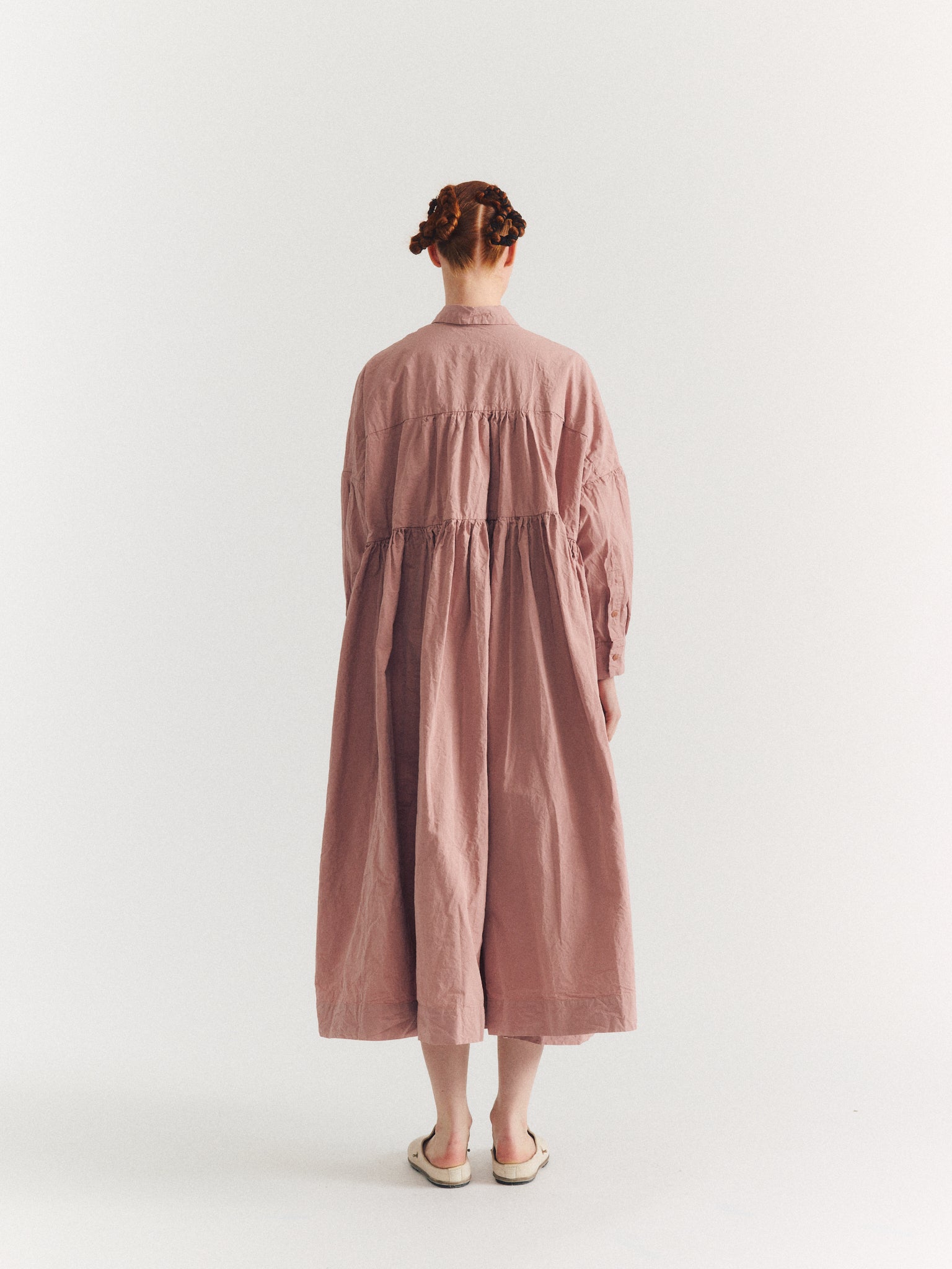 SQUARE LONG SLEEVE DRESS - PAPER COT - PINK