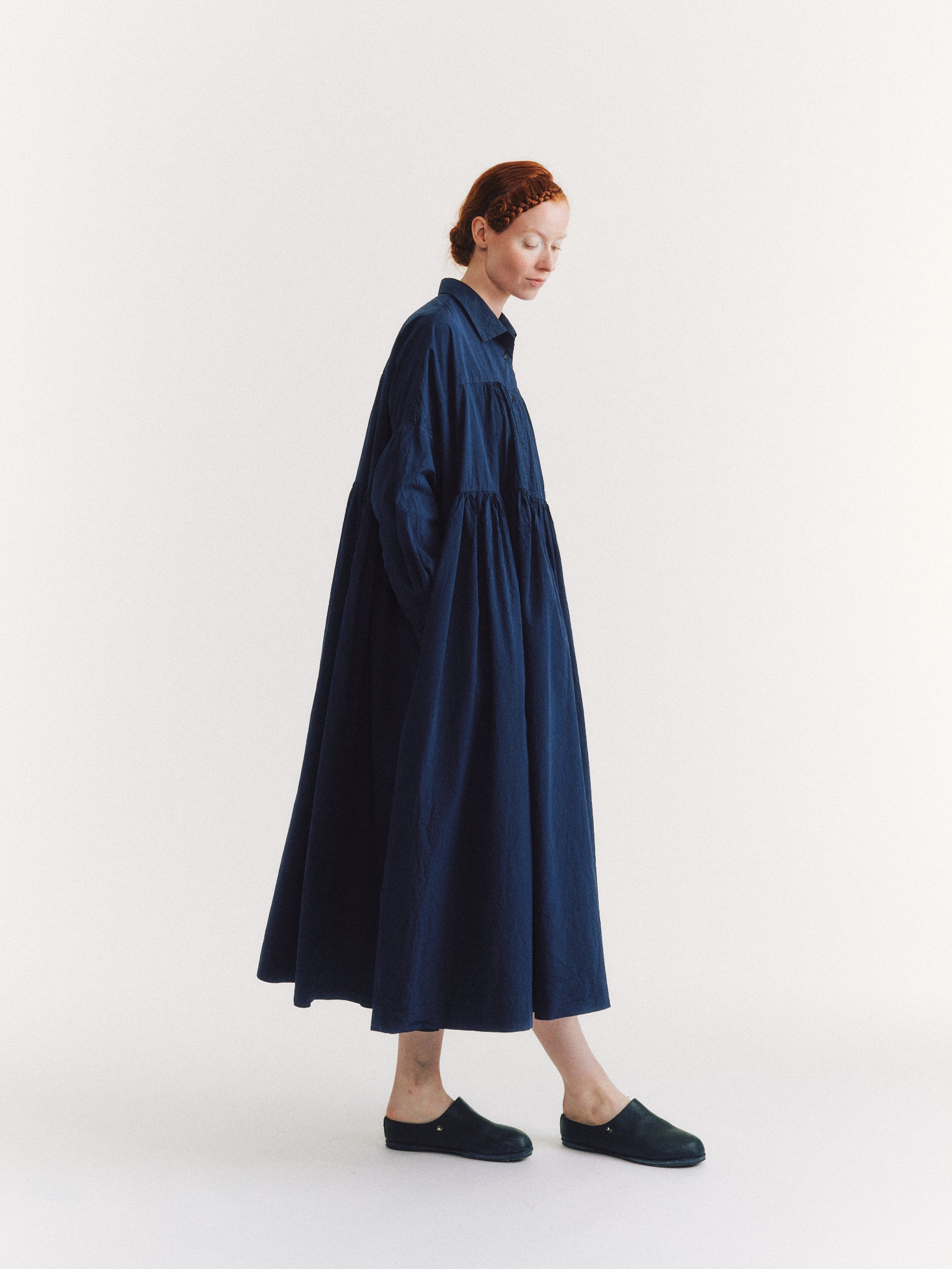 ROBE CARRÉE - TAFF SILK - BLEU MARINE