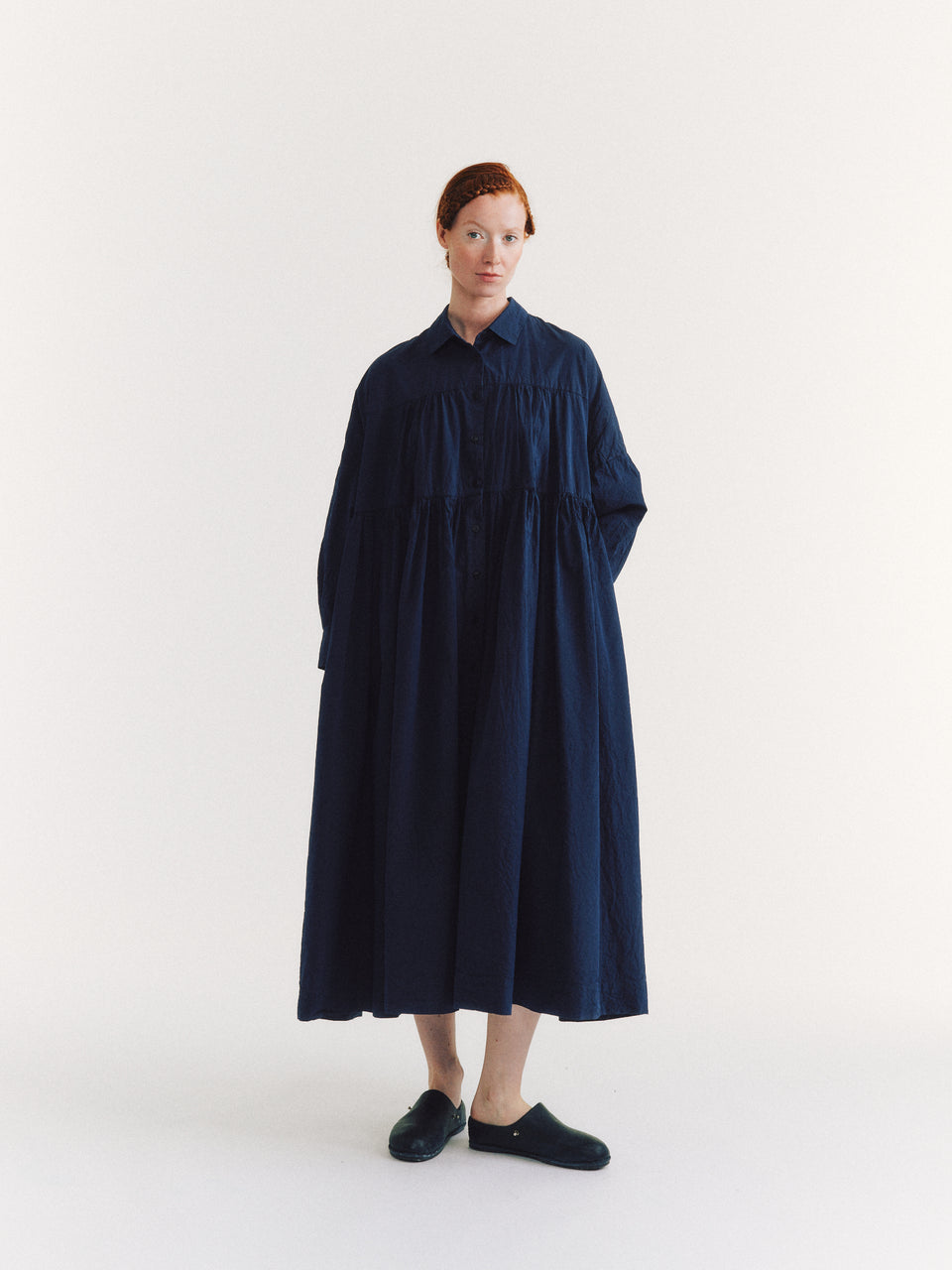 ROBE CARRÉE - TAFF SILK - BLEU MARINE