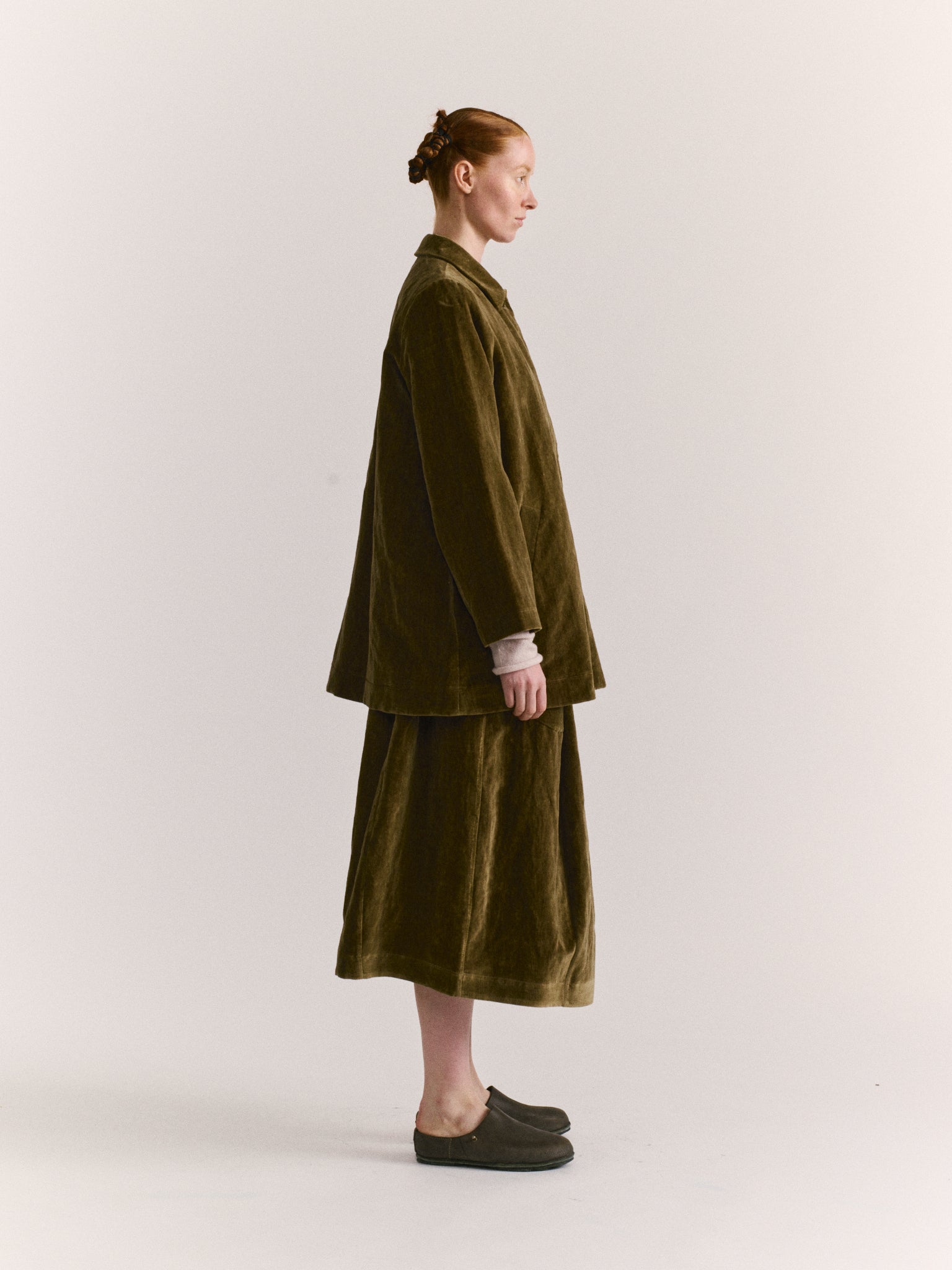 GHOST SKIRT - MID VELVET - TAUPE