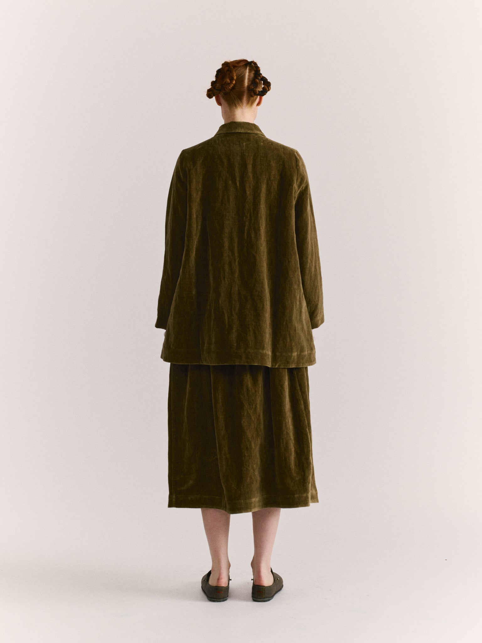 GHOST SKIRT - MID VELVET - TAUPE