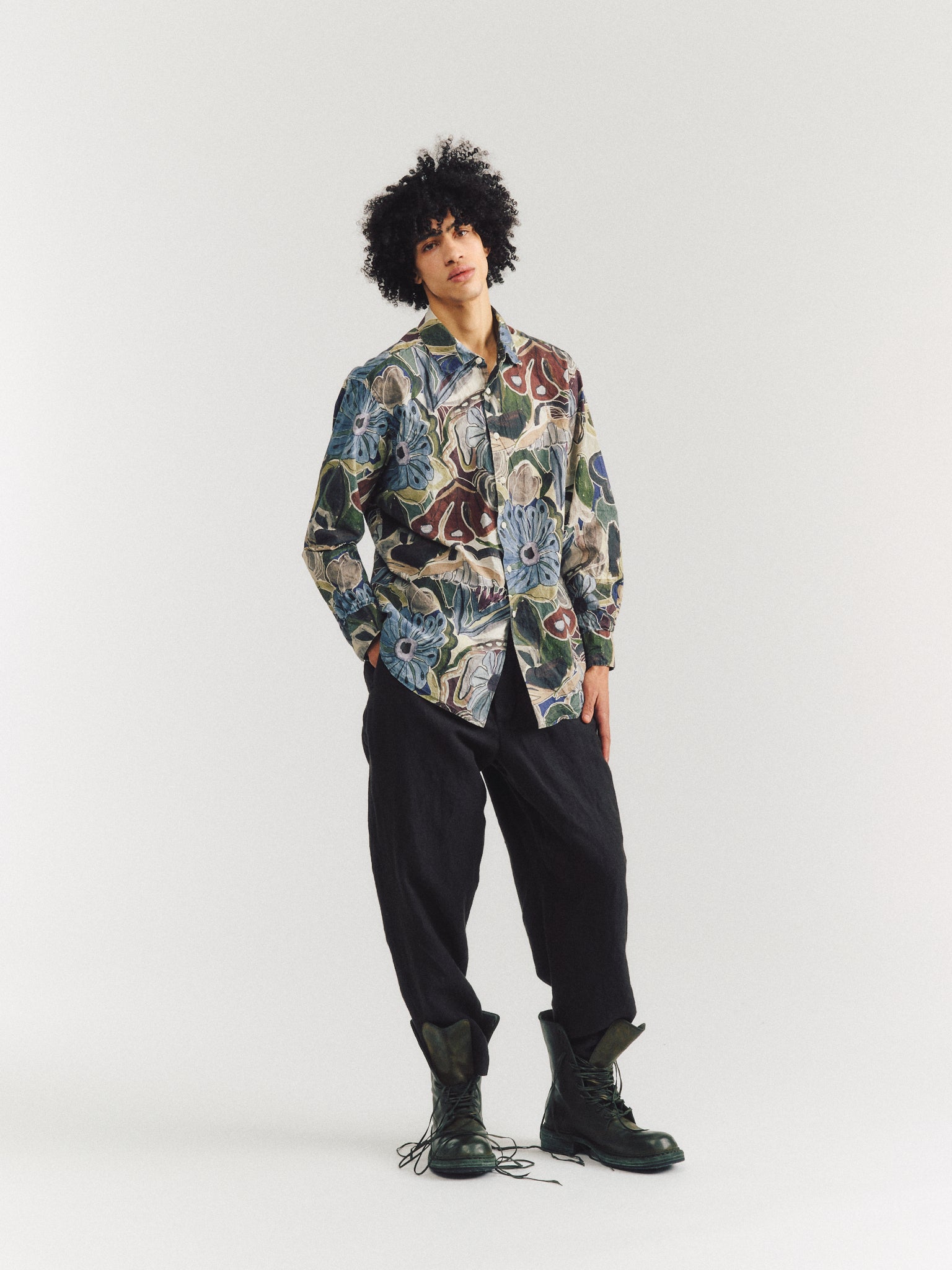 BIG RACCOURCIE SHIRT - PRINT - BROWNS