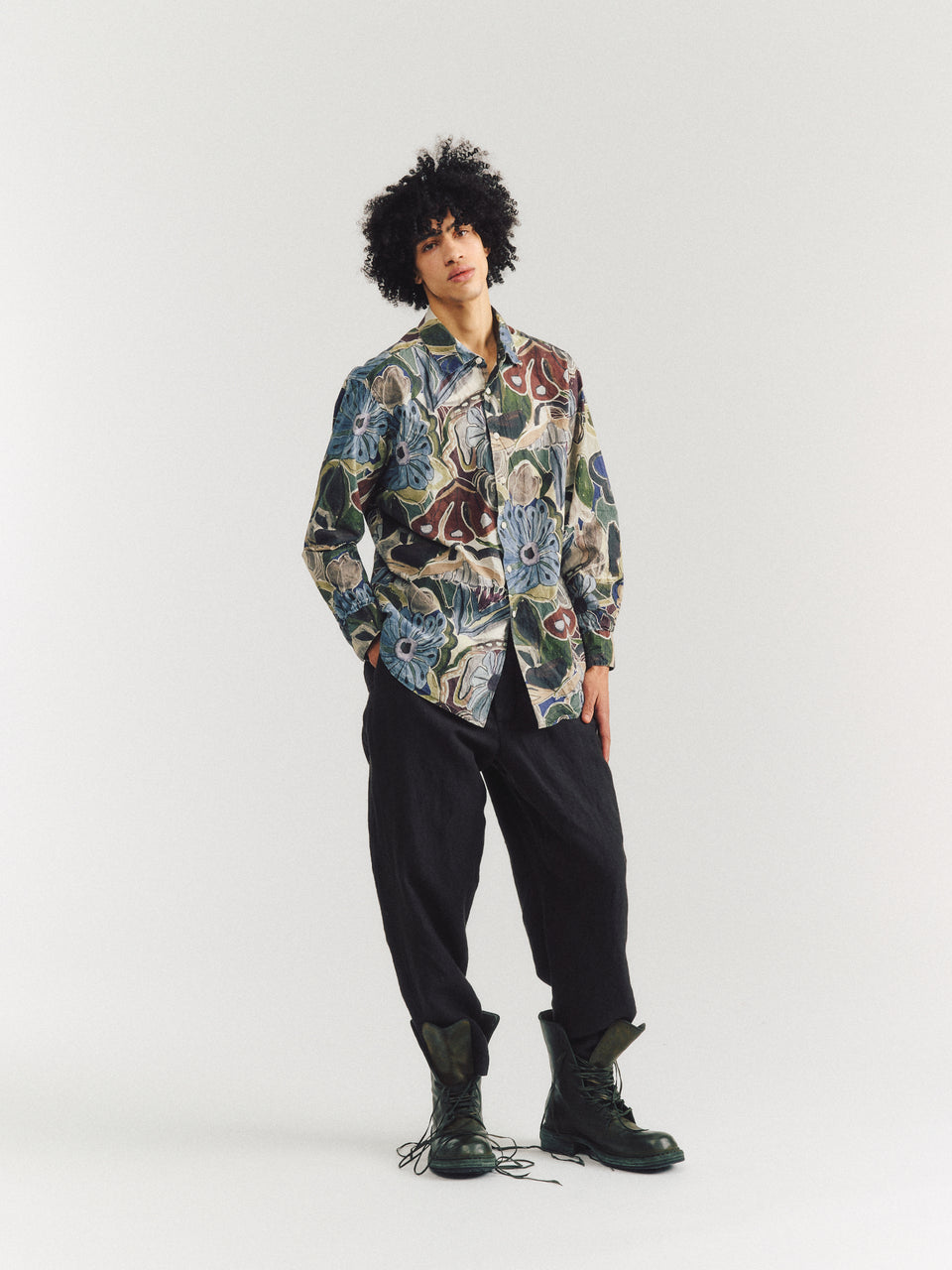 BIG RACCOURCIE SHIRT - PRINT - BROWNS