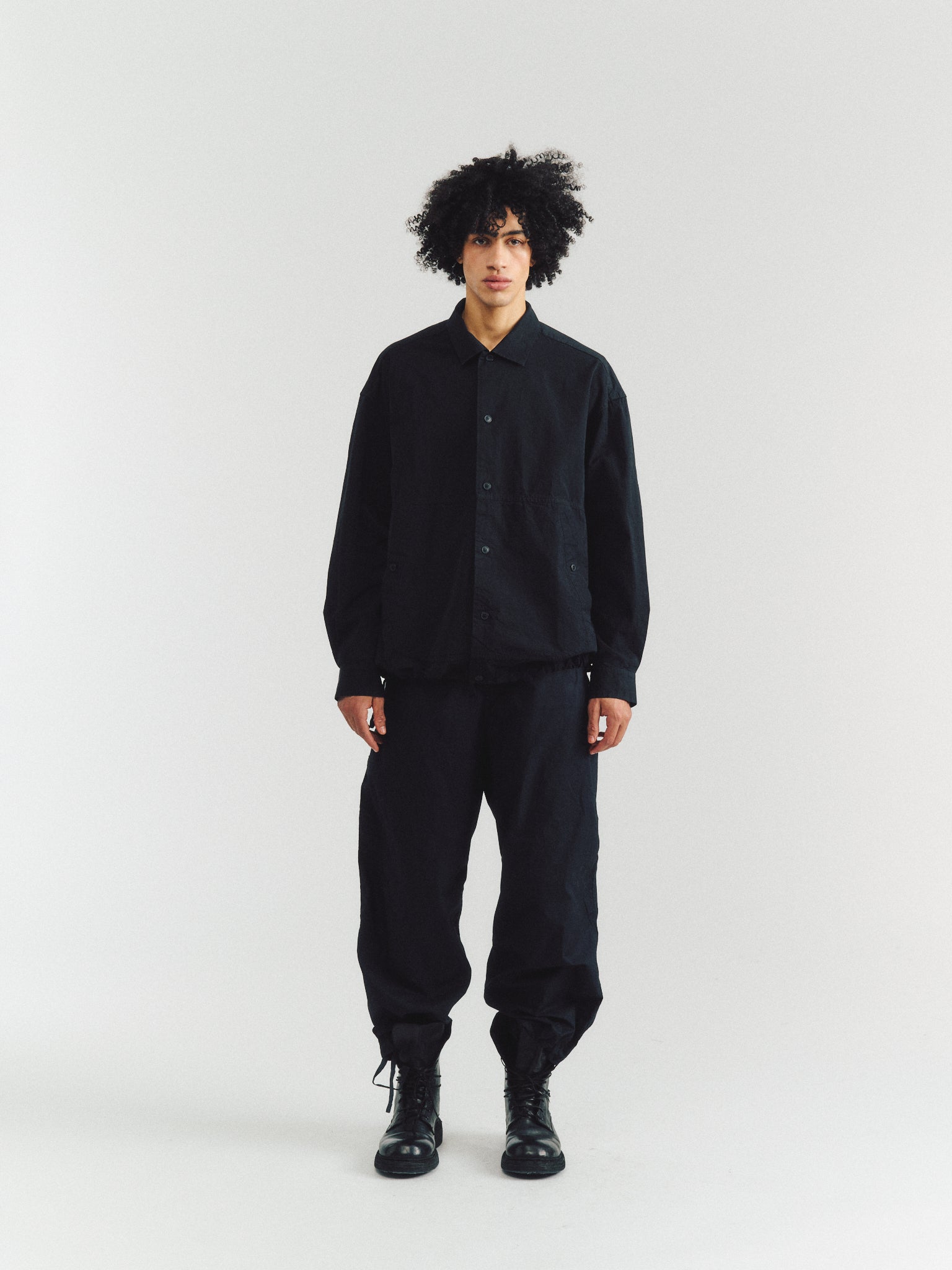 MIKA SHIRT - PAPER COT - PITCH BLACK