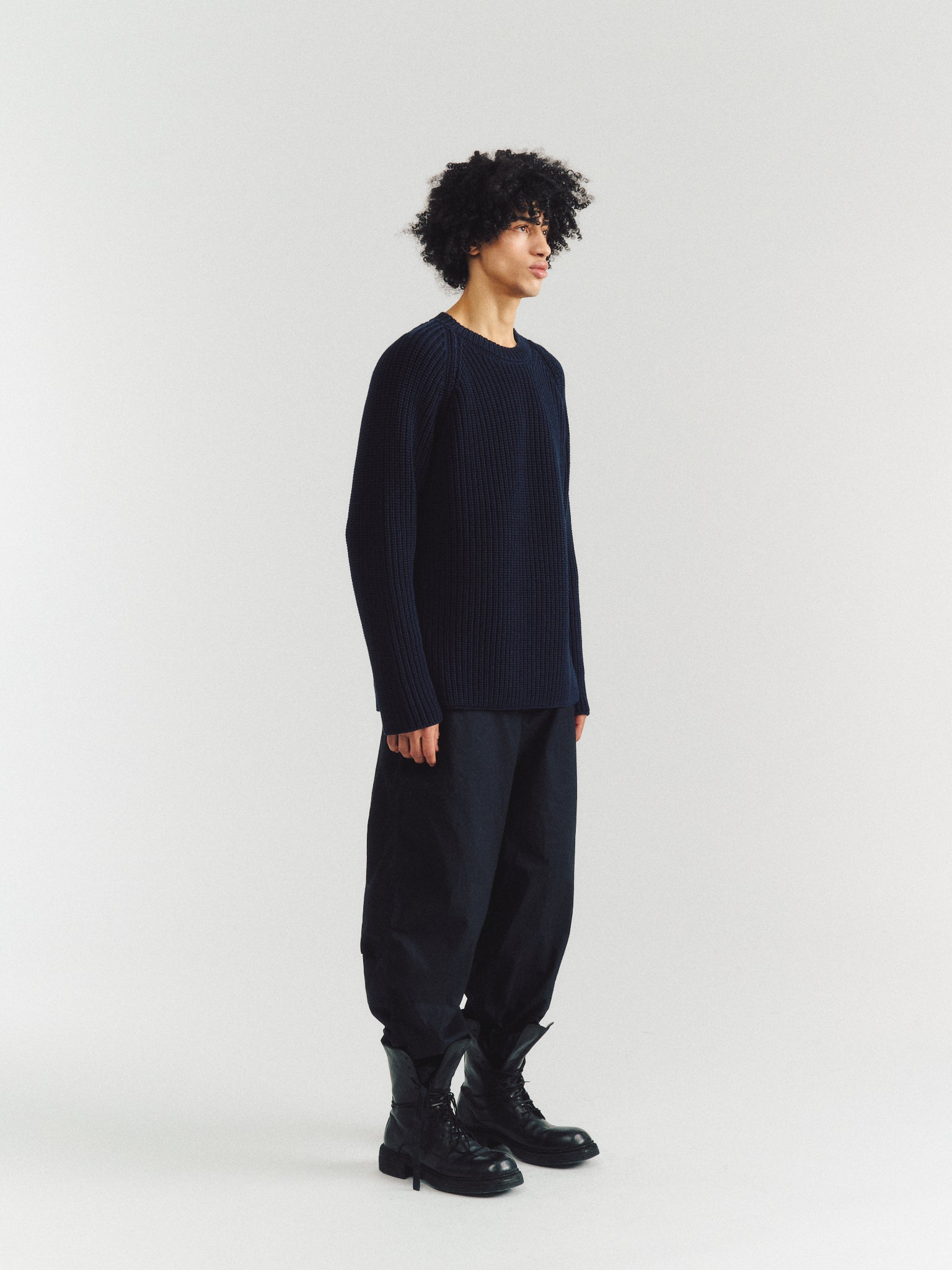 PULL PANNOCCHIA - CRÊPE COT - MARINE