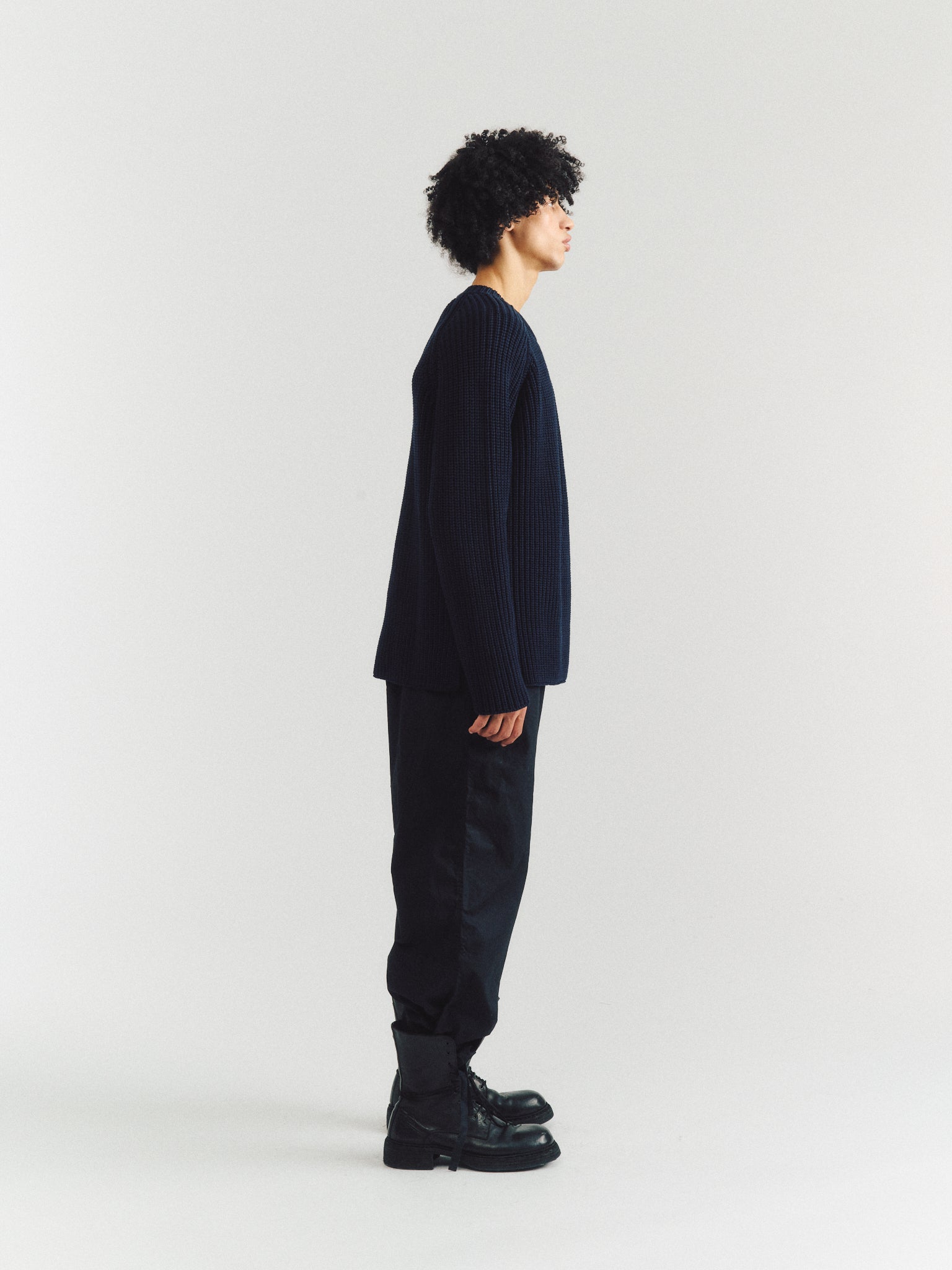 PULL PANNOCCHIA - CRÊPE COT - MARINE