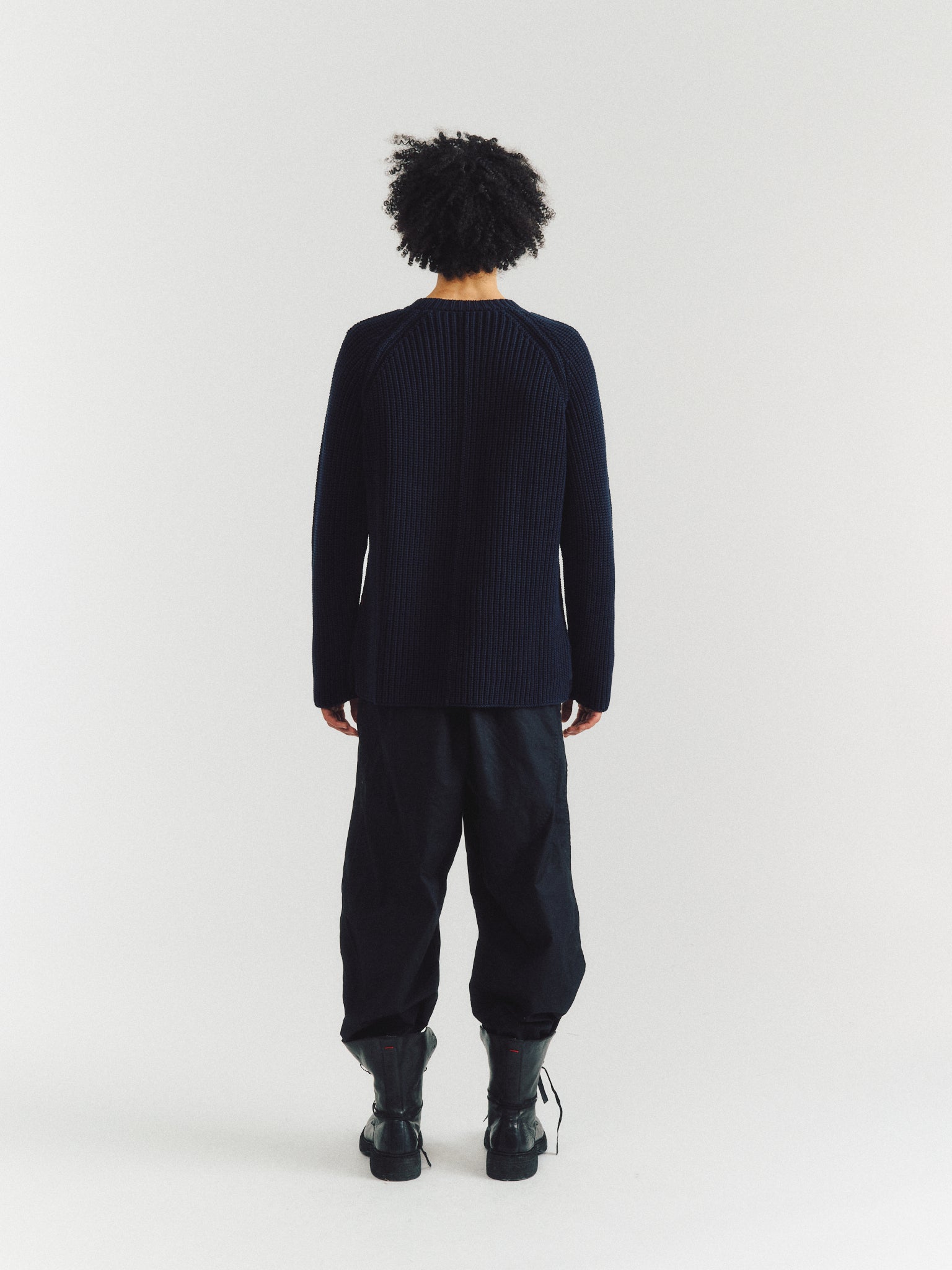 PULL PANNOCCHIA - CRÊPE COT - MARINE