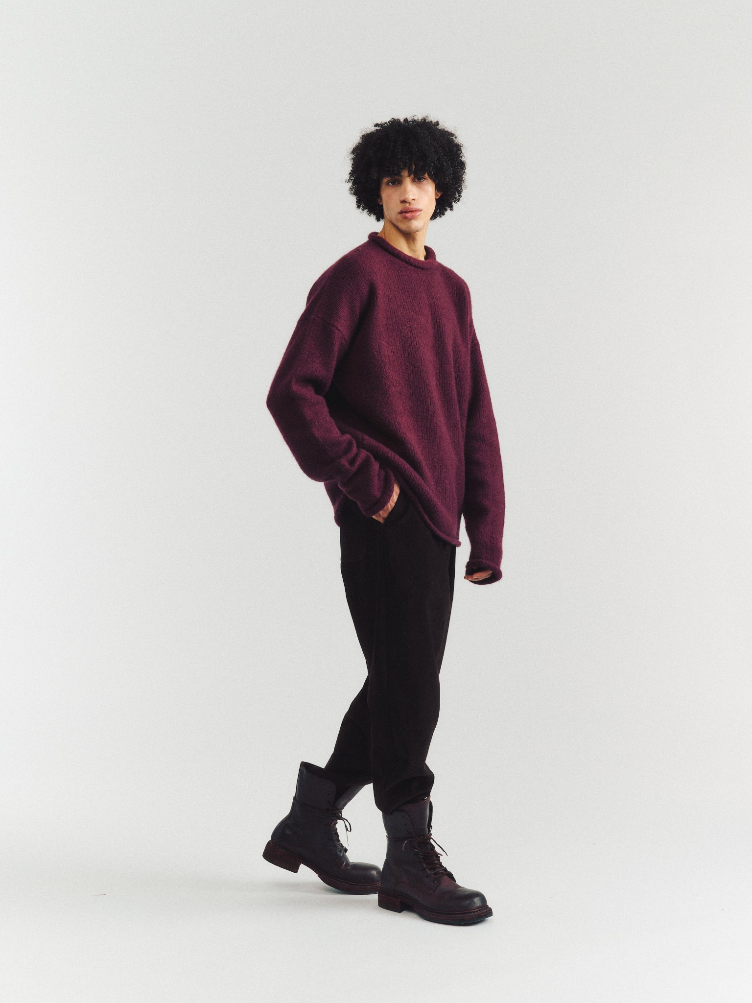 SOFTY JUMPER - WO CASH - PRUNE