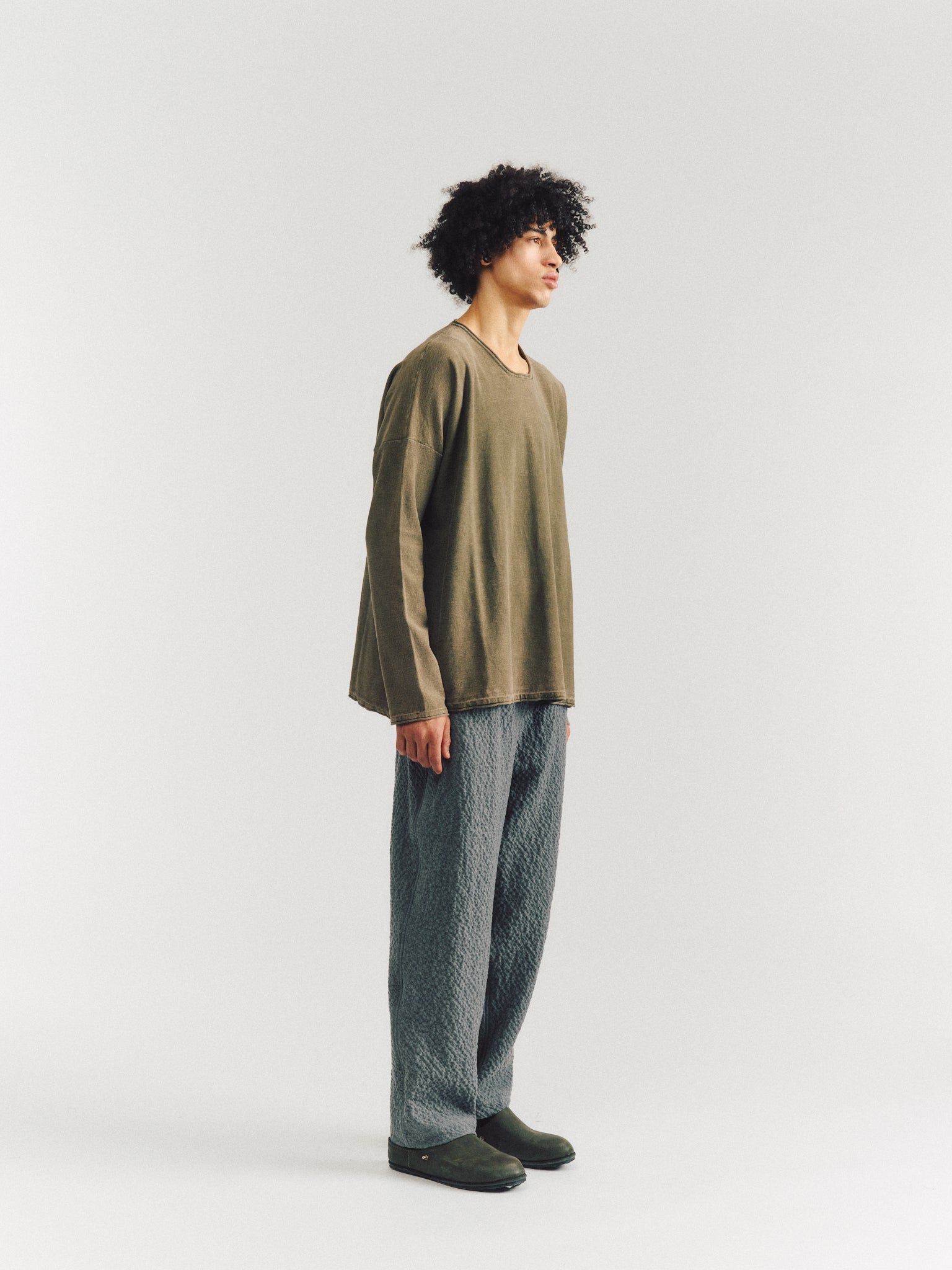 T-SHIRT À MANCHES LONGUES SURTEINT - FRES COT - KAKI