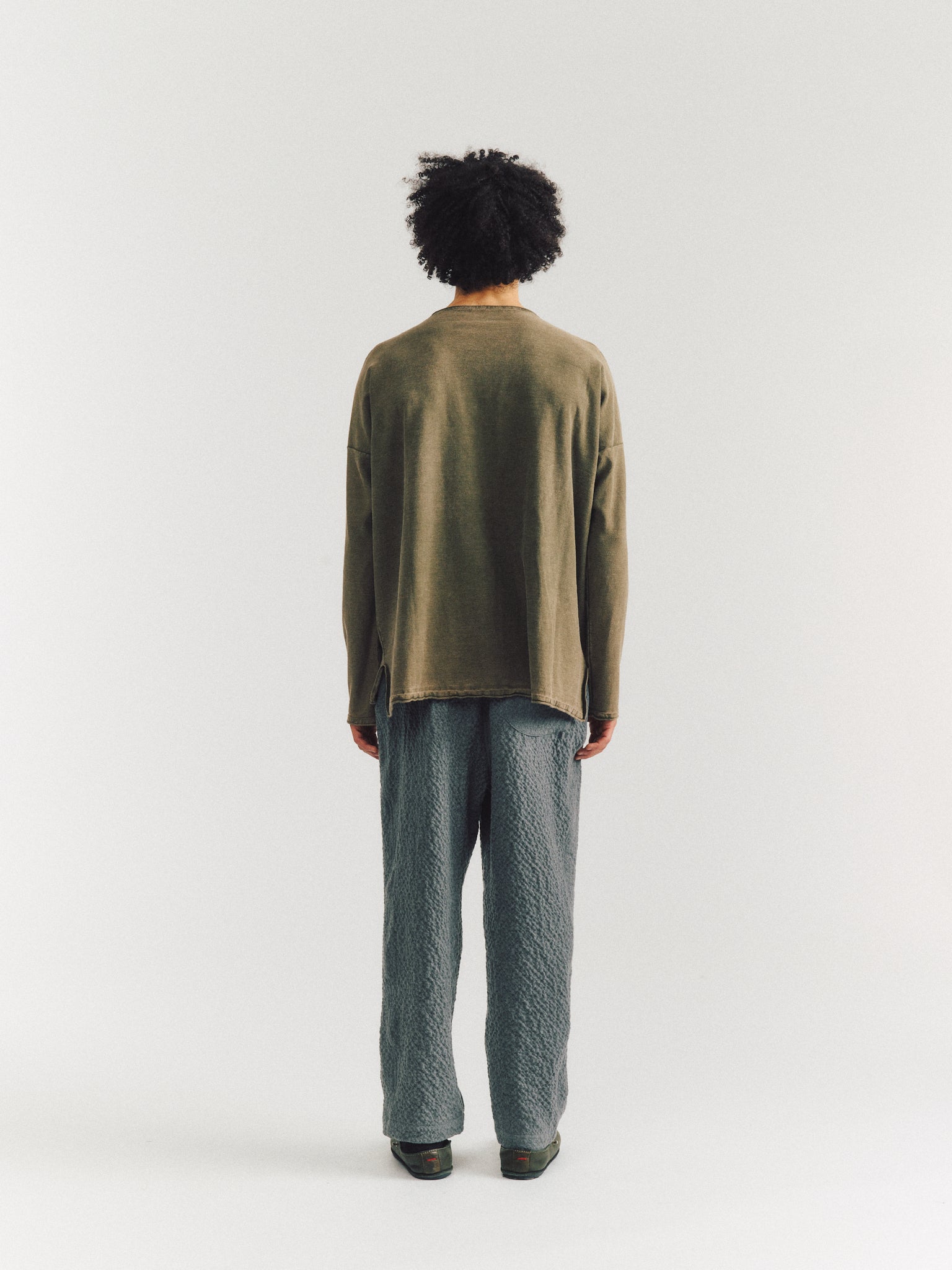 T-SHIRT À MANCHES LONGUES SURTEINT - FRES COT - KAKI