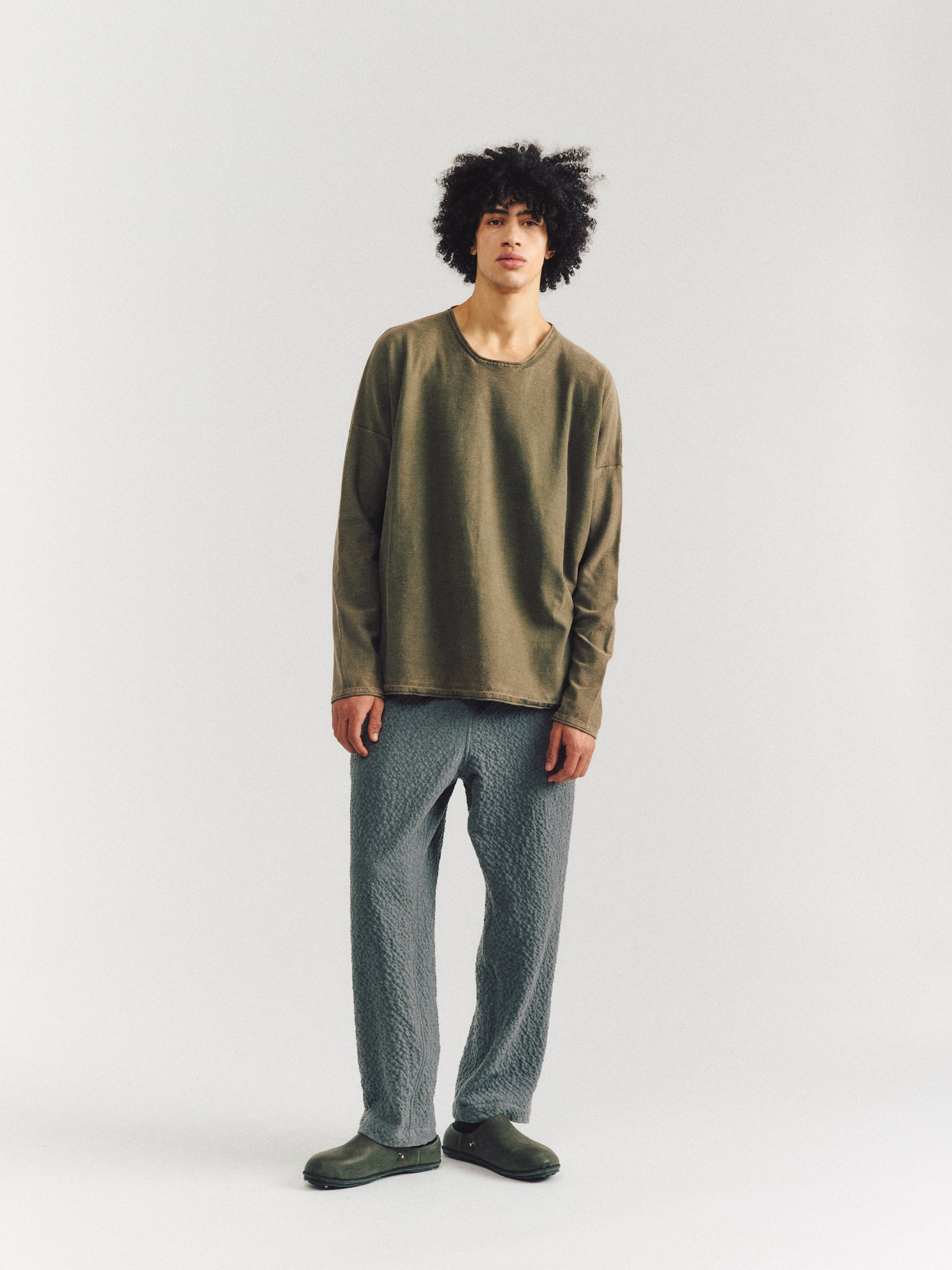 T-SHIRT À MANCHES LONGUES SURTEINT - FRES COT - KAKI