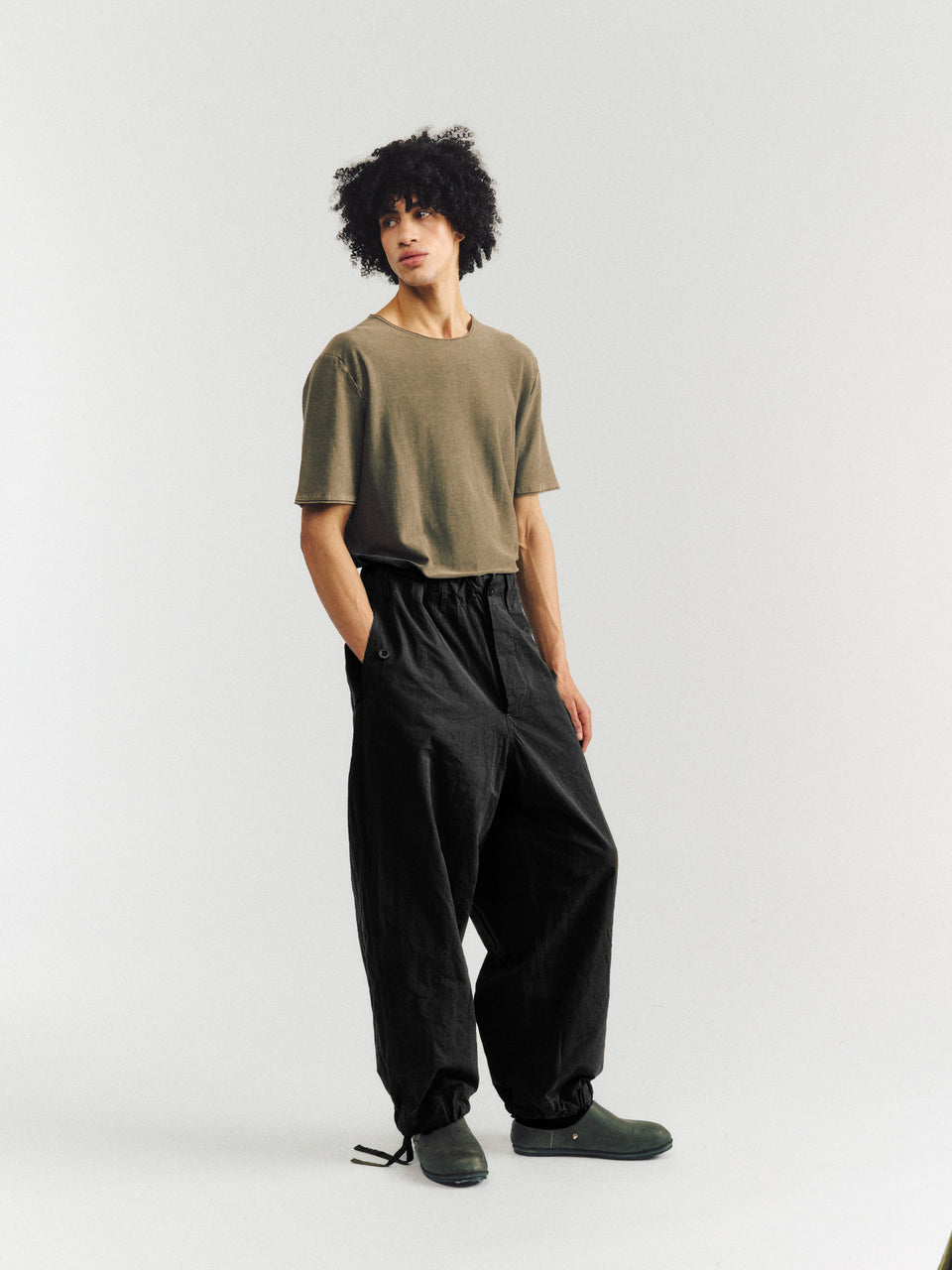 ABEL PANT - PAPER COT - PITCH BLACK