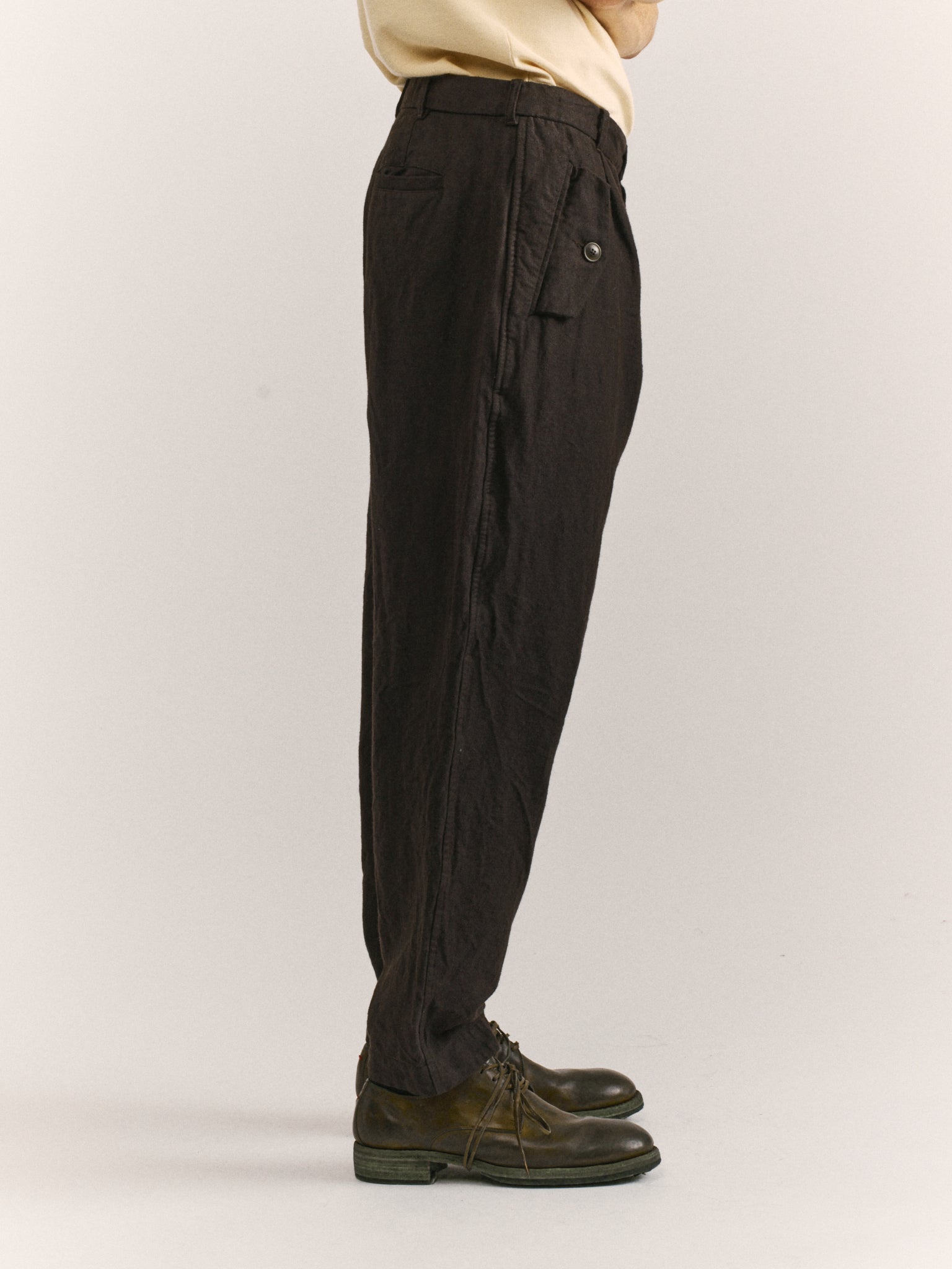 PANTALON HIROSHI - CHAUVE-SOURIS - MARRON FONCÉ