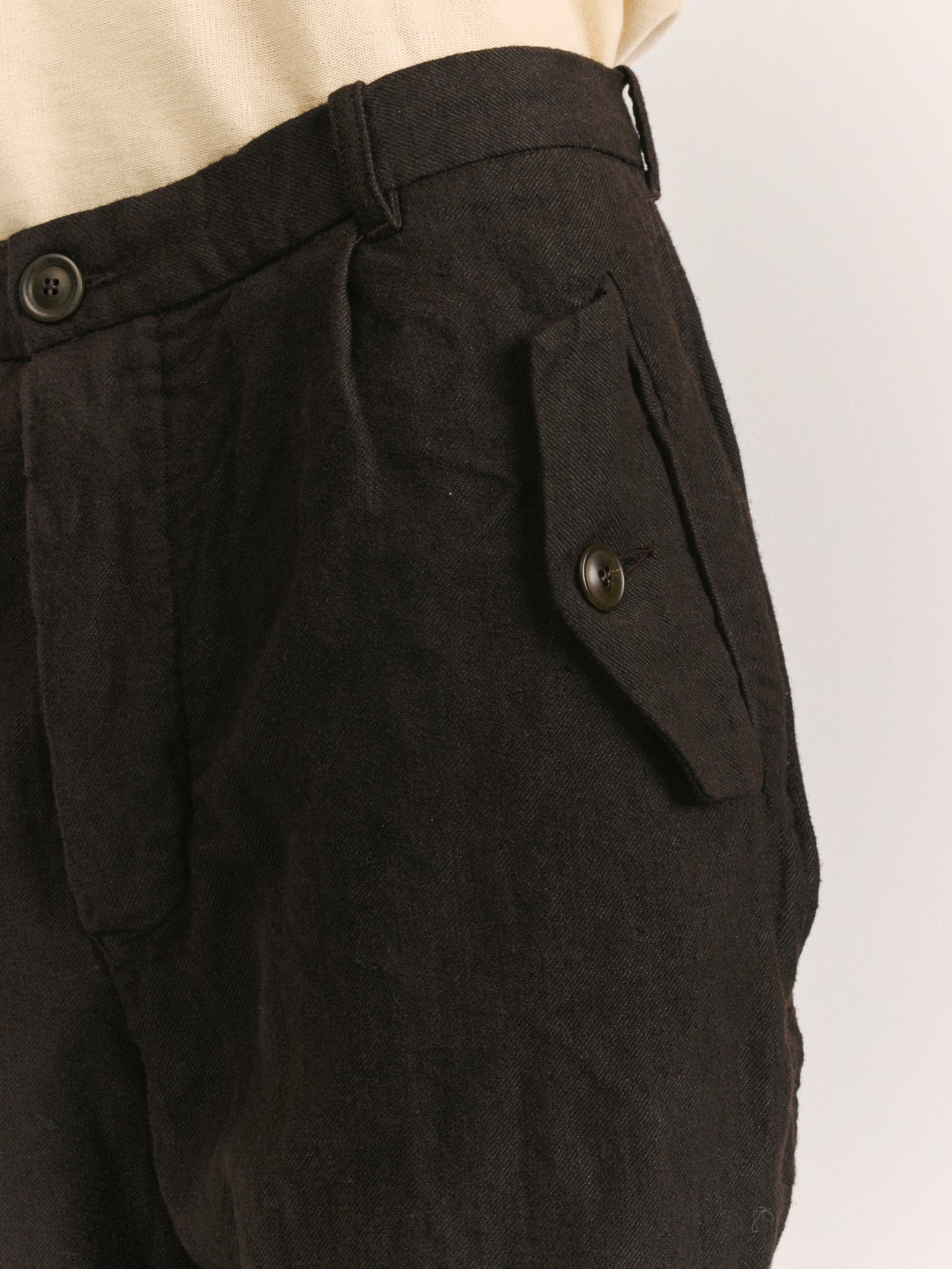 PANTALON HIROSHI - CHAUVE-SOURIS - MARRON FONCÉ