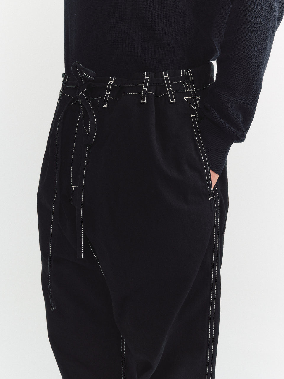 TIE ME UP PANT - DENIM L - BLACK
